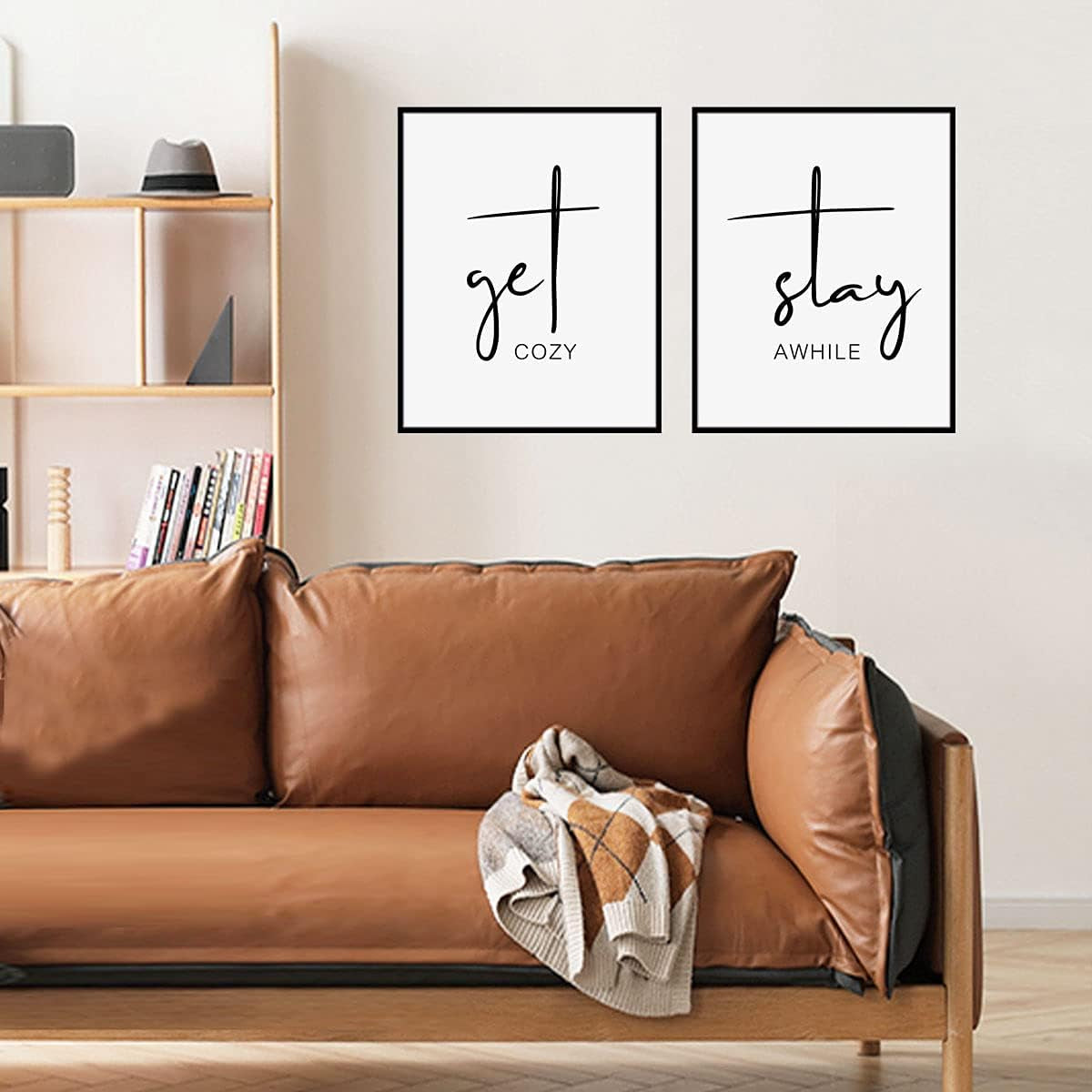 Get Cozy Stay Awhile Guest Room Wall Decor Set of 2 Prints Guest Room Wall Art Stay Awhile Signs Art Prints UNFRAMED 11X14Inch