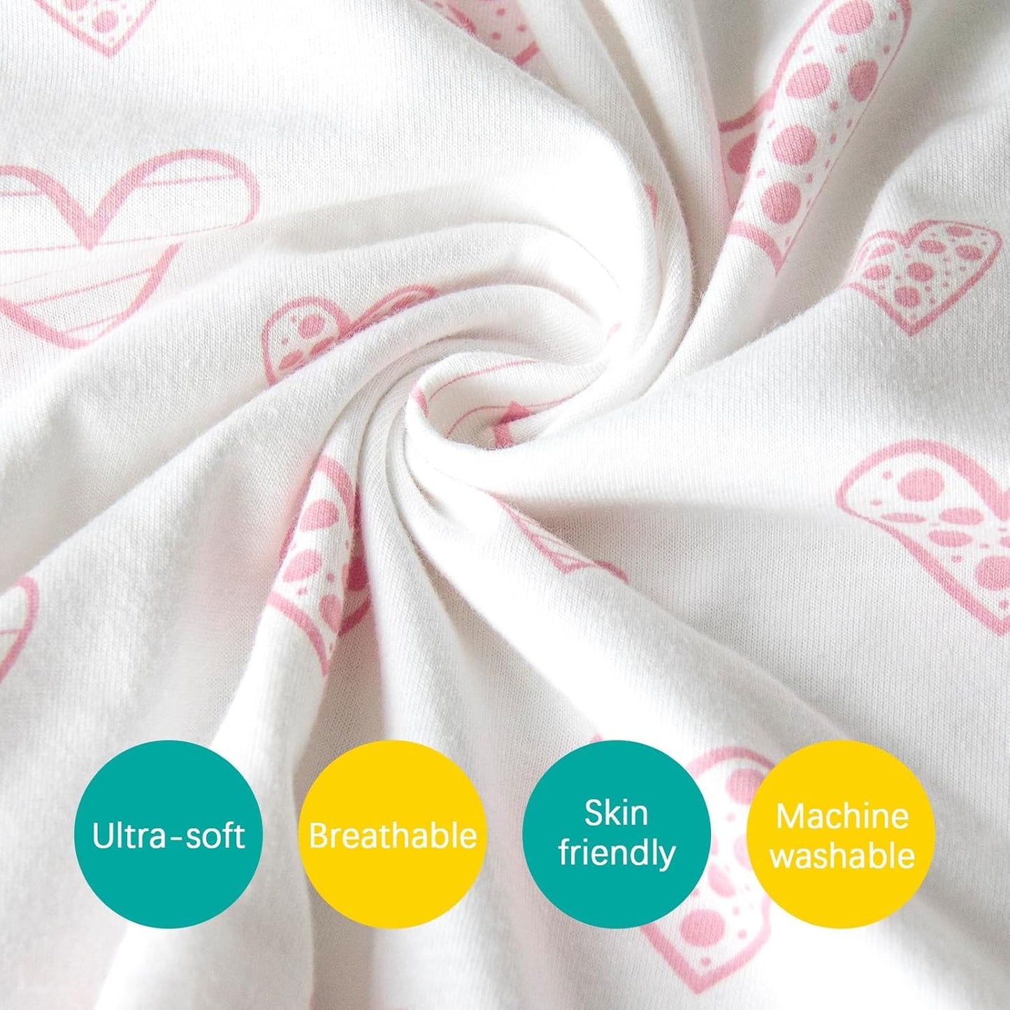 Organic Cotton 2 Pack Kids Toddler Pillowcase for Children Toddler Pillows 13"X 18" or 14"X19", Envelope Travel Toddler Pillow Cover Case (Pink Print)