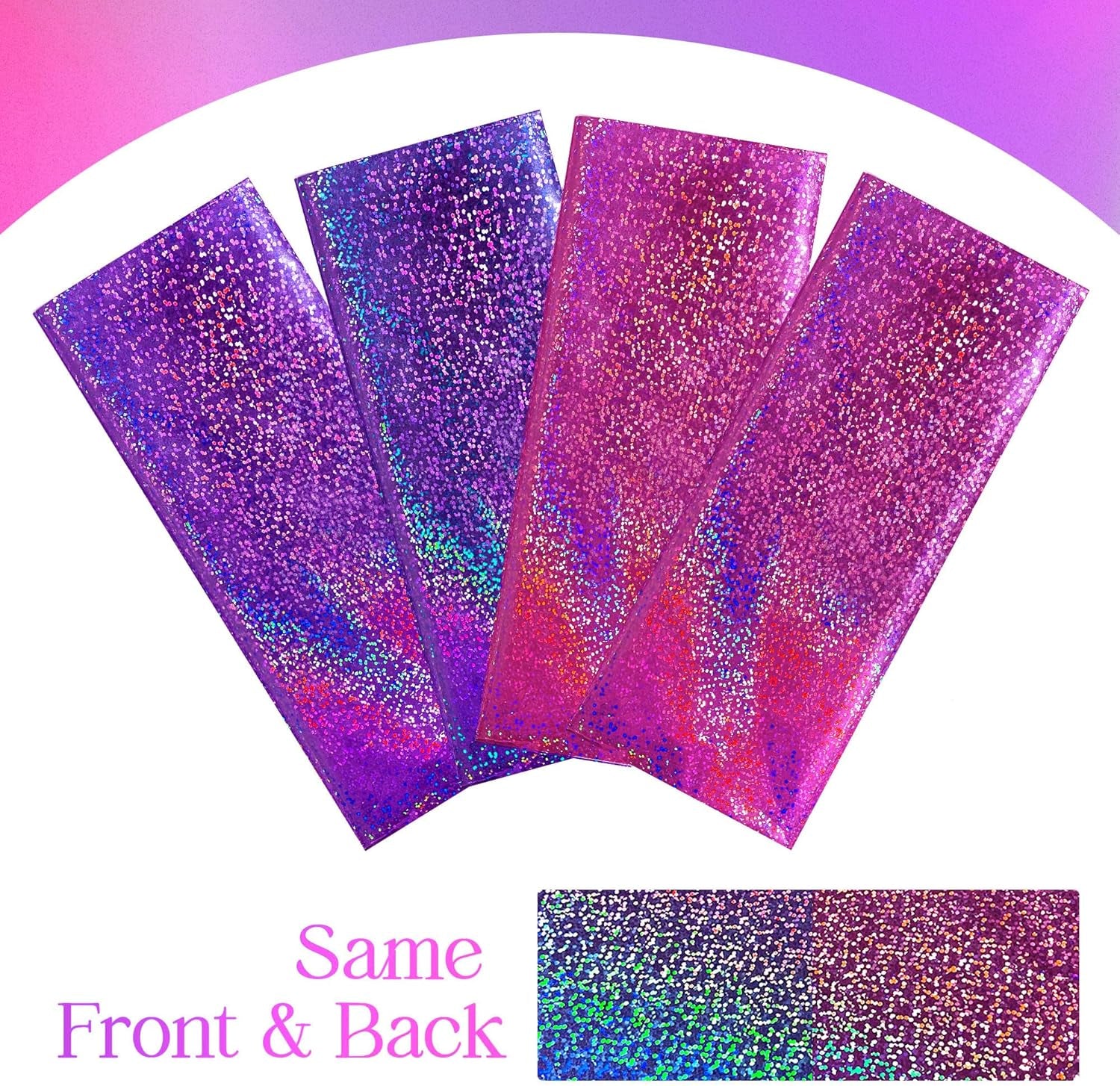 Holographic Tablecloth in Pink, Purple, Blue, and Fuchsia Red - 40" x 108" - Iridescent Plastic Table Decor for Valentine's Day, Birthday Parties, Halloween, and Bachelorette Celebrations