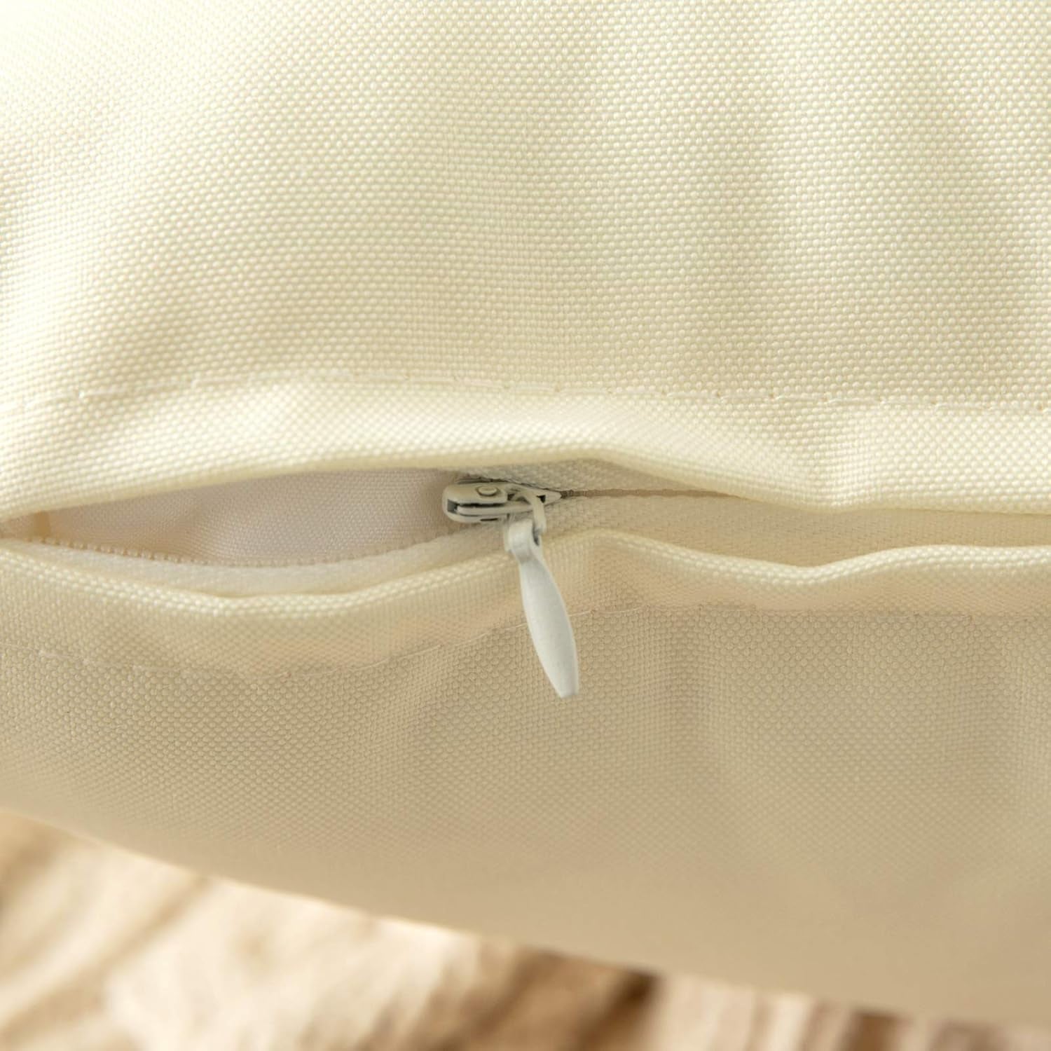 Pack of 2 Decorative Outdoor Waterproof Pillow Covers Garden Cushion Sham Throw Pillowcase Summer Shell for Patio Tent Couch 18X18 Inch Beige