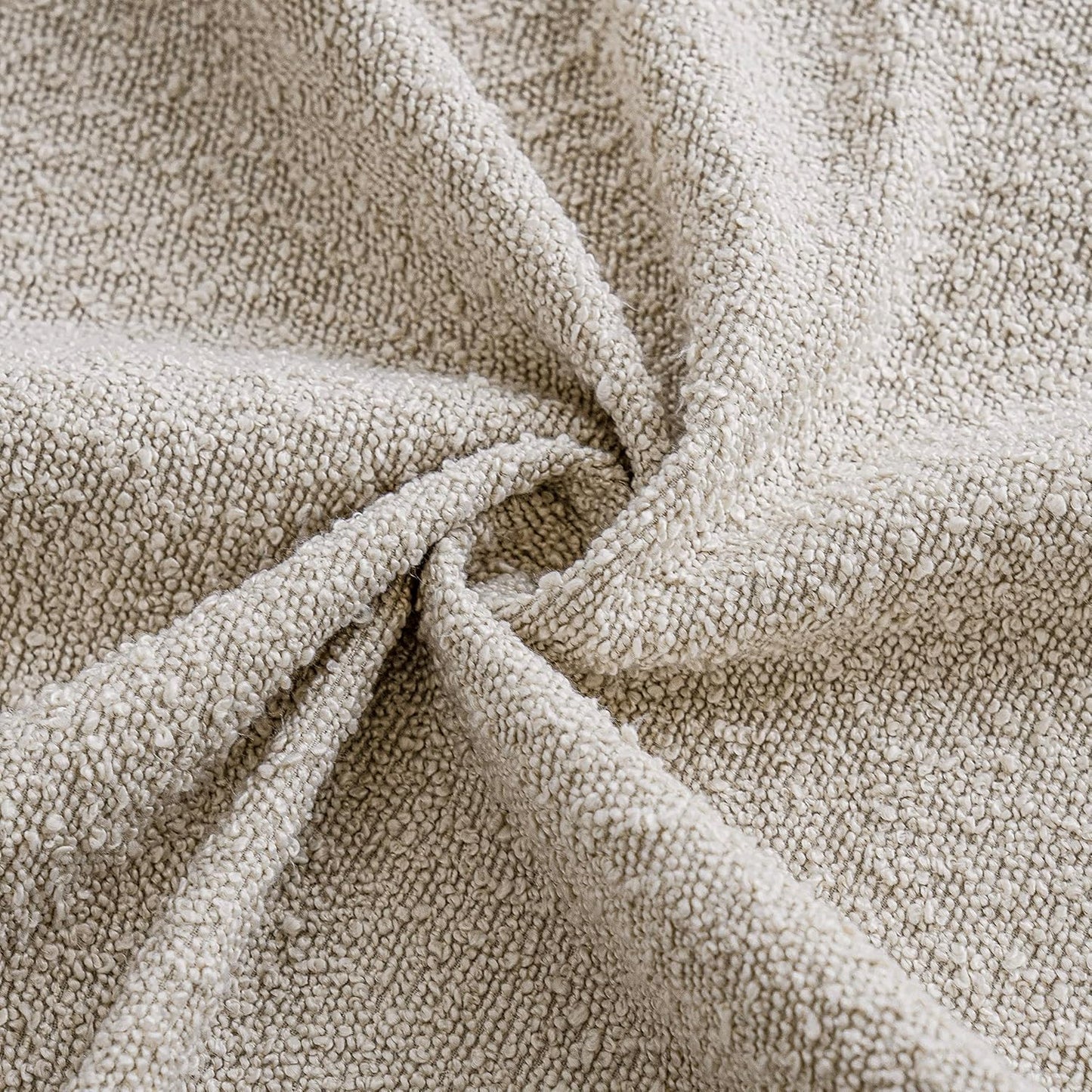 Pack of 2 Textured Boucle Throw Pillow Covers Accent Solid Lumbar Pillow Cases Cozy Soft Decorative Couch Cushion Case for Chair Sofa Bedroom Living Room Home Decor, 12 X 20 Inch,Beige