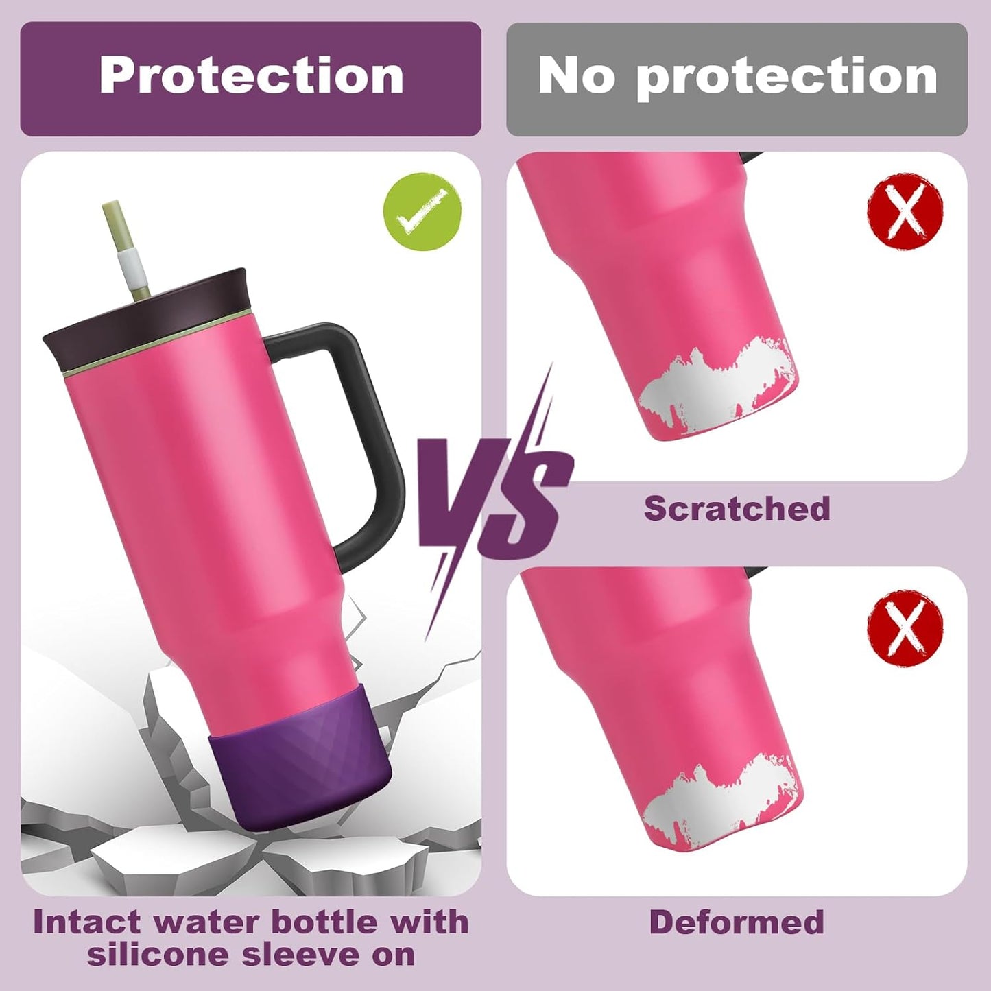 Silicone Boot for Owala 40 Oz Tumbler with Handle, Anti-Slip Protective Sleeve for Stainless Steel Triple Layer Insulated Travel Tumbler Accessories