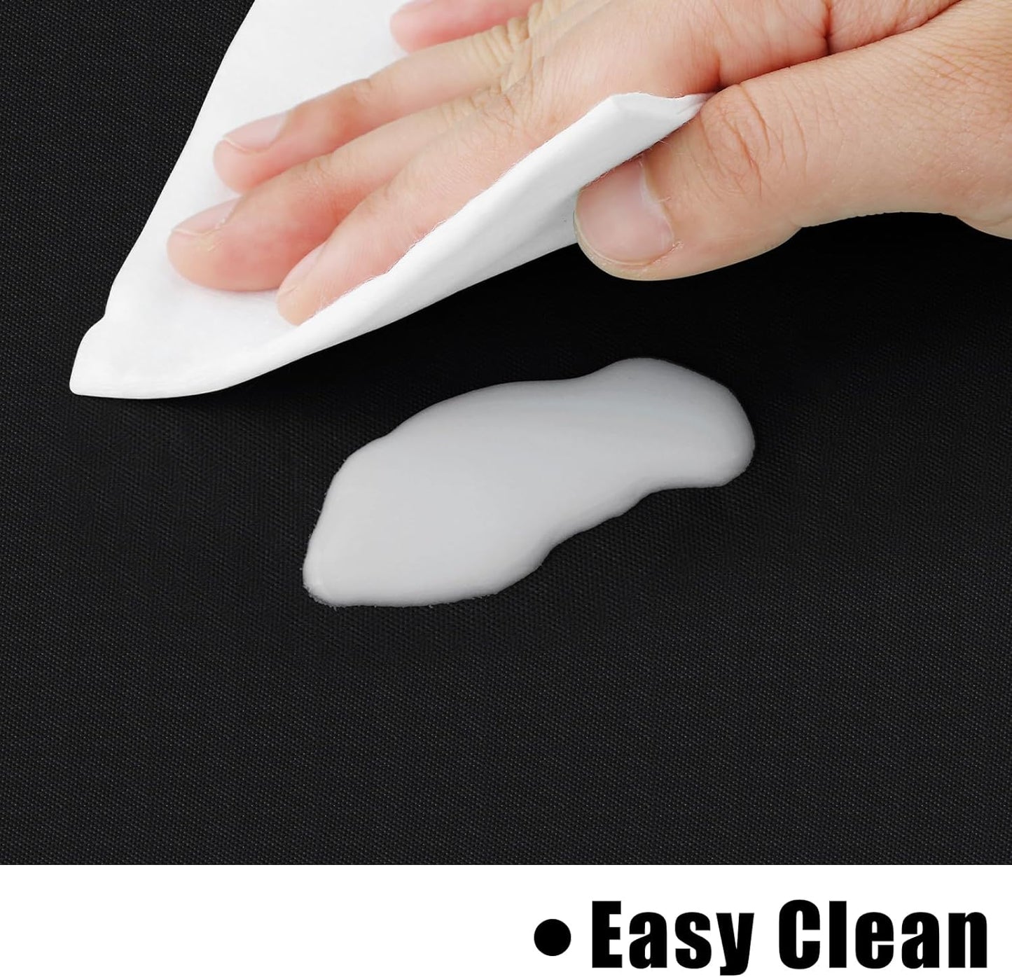 Rectangle Vinyl Tablecloth, Waterproof Spillproof Plastic Flannel Backed Table Cloth, Wipe Clean Table Cover for Dining, Buffet Parties and Camping (Black, 54" X 78")