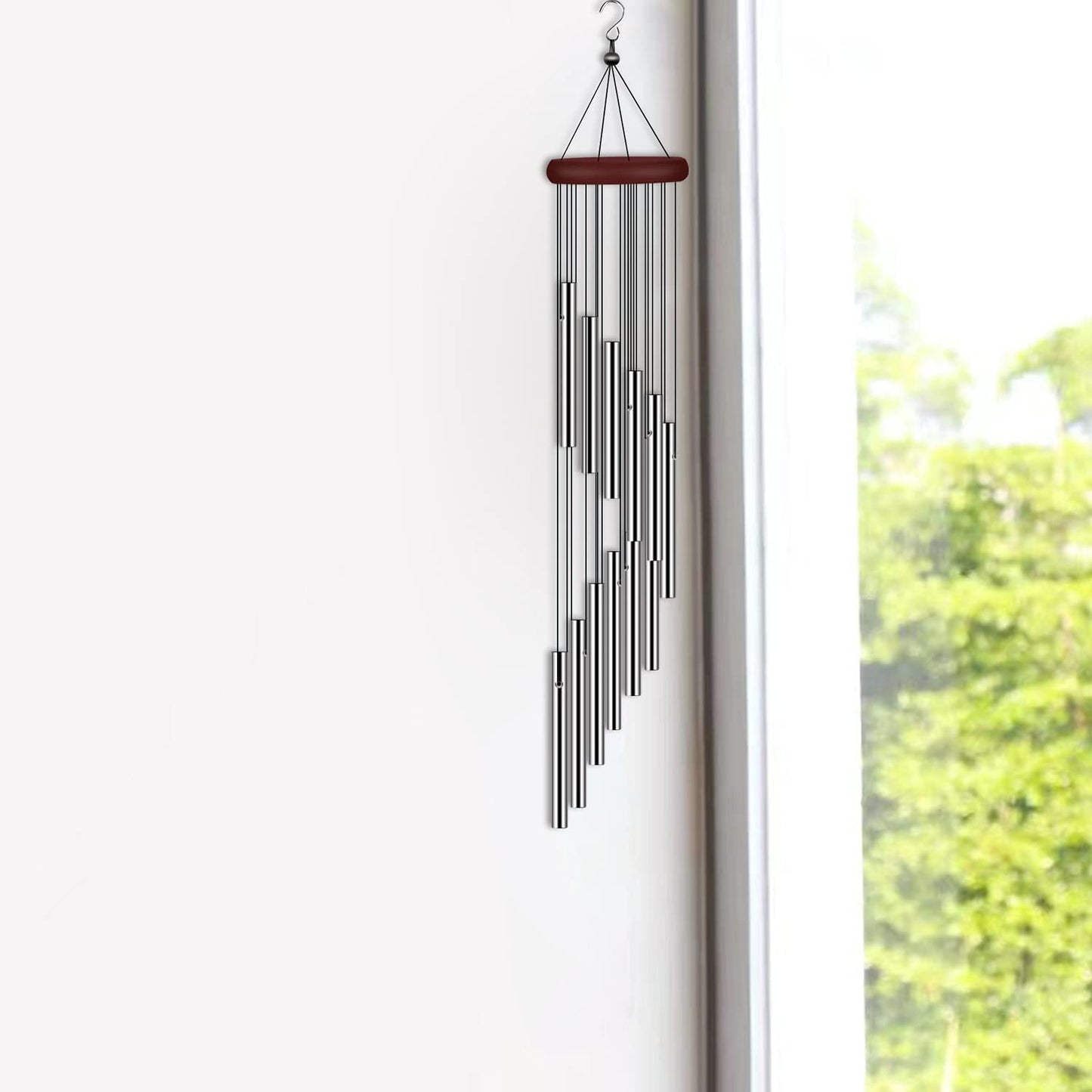 Wind Chimes for Outside, Sympathy Wind Chimes Outdoor Clearance with 12 Aluminum Alloy Tubes and Hook, Memorial Wind Chime Gift Decoration for Home, Patio, Garden, Outdoor