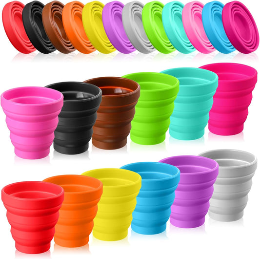 Silicone Collapsible Travel Cup - Portable, Foldable, and Reusable Expandable Drinking Cup for Kids, Ideal for Outdoor Activities and Available in 12 Colors