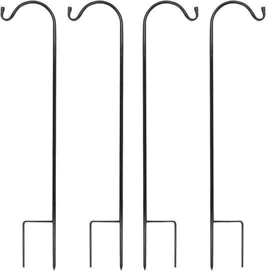 4PK Heavy Duty Shepherds Hook, 37' Inch Tall Adjustable Height Shepards Hooks for Outdoor, Plant Hangers Garden Stakes, Plant Hooks Pole for Wedding, Garden, Outdoor
