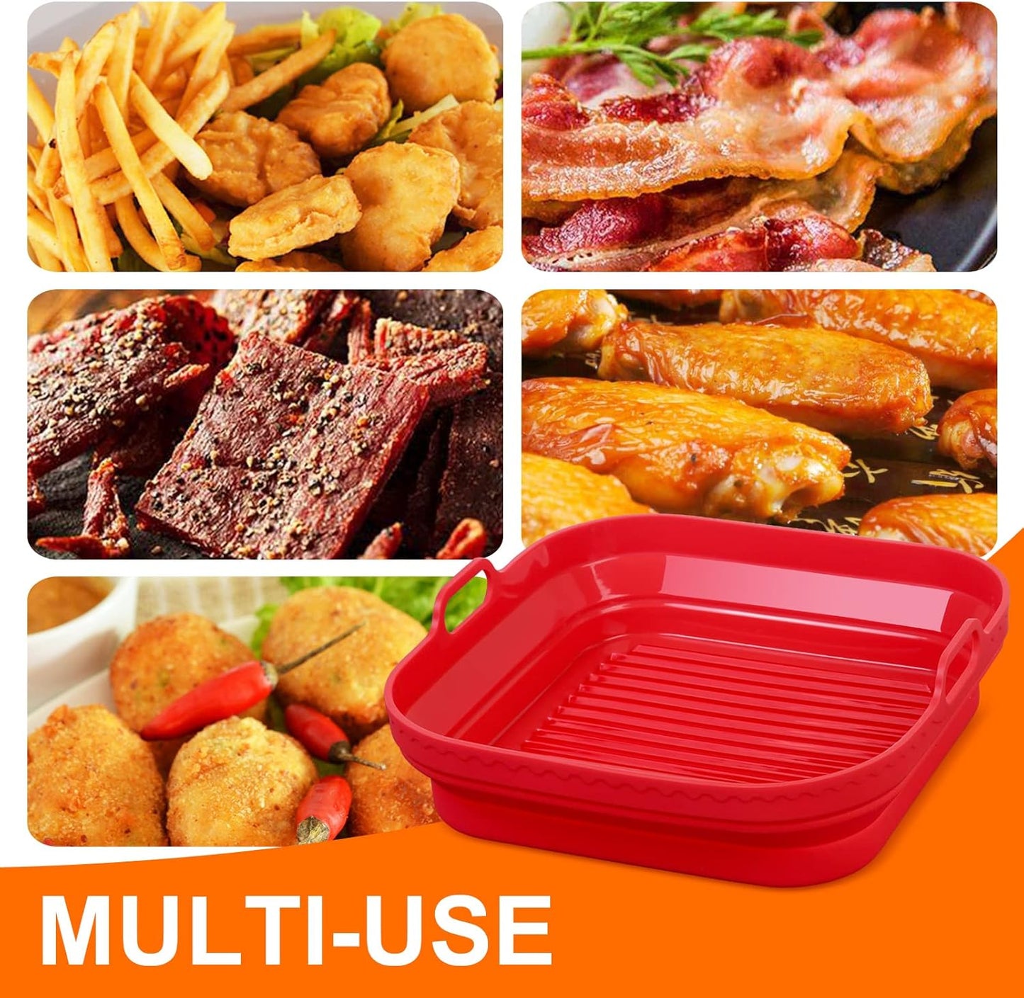 Silicone Air Fryer Liner for Ninja Crispi, 2 Pack Liners Silicone Pot