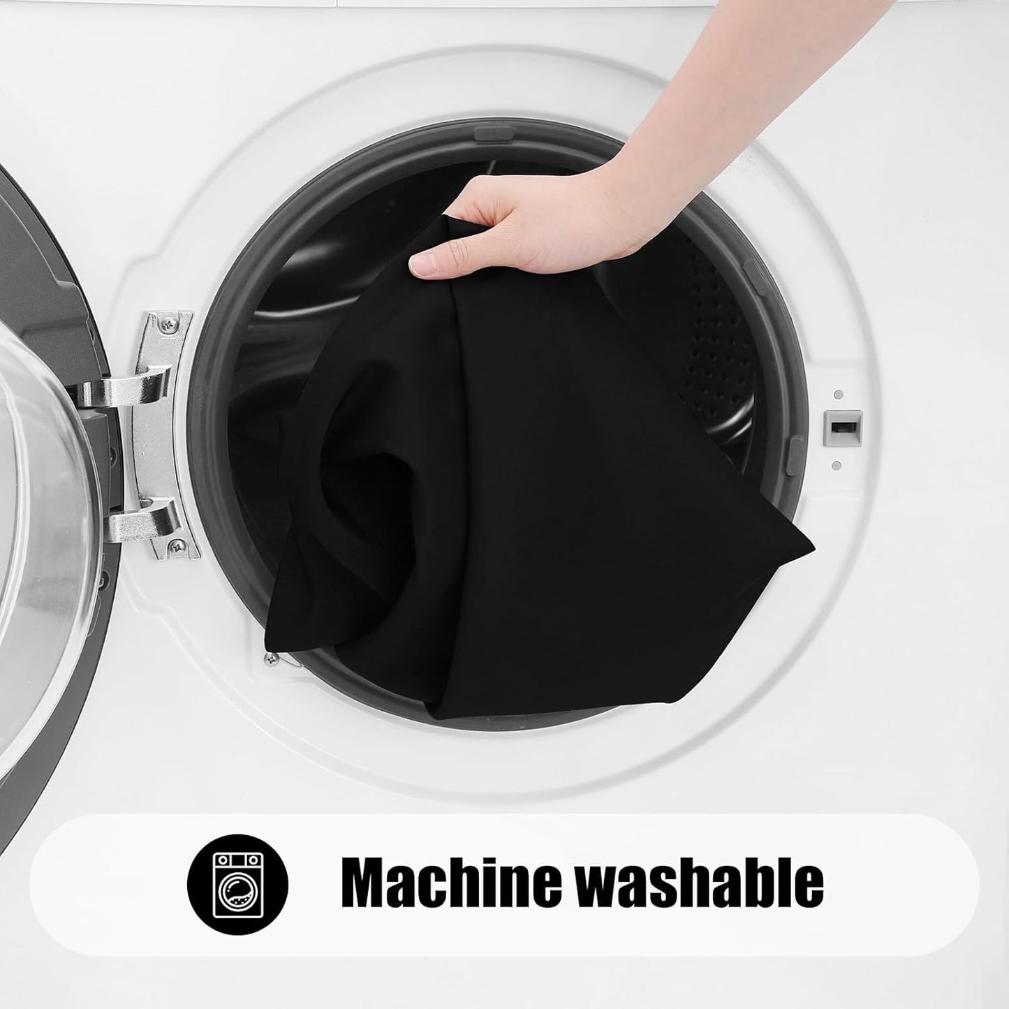 2 Pack Rectangle Picnic Table Cloth, Waterproof Elastic Fitted Tablecloths, Washable Polyester Rectangular Patio Table Cover for Camping, Indoor and Outdoor (Black, 30"X48")