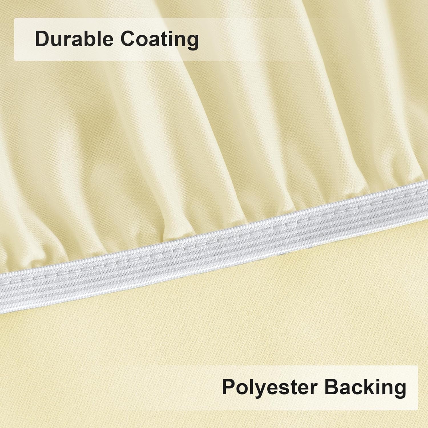 Fitted round Table Cloth, Reversible Waterproof Stain Resistant Elastic Stretch Tablecloth, Wipe Clean Table Cover for Outdoor/Indoor Use, Fits round Tables up to 40" - 44" Diameter, Cream