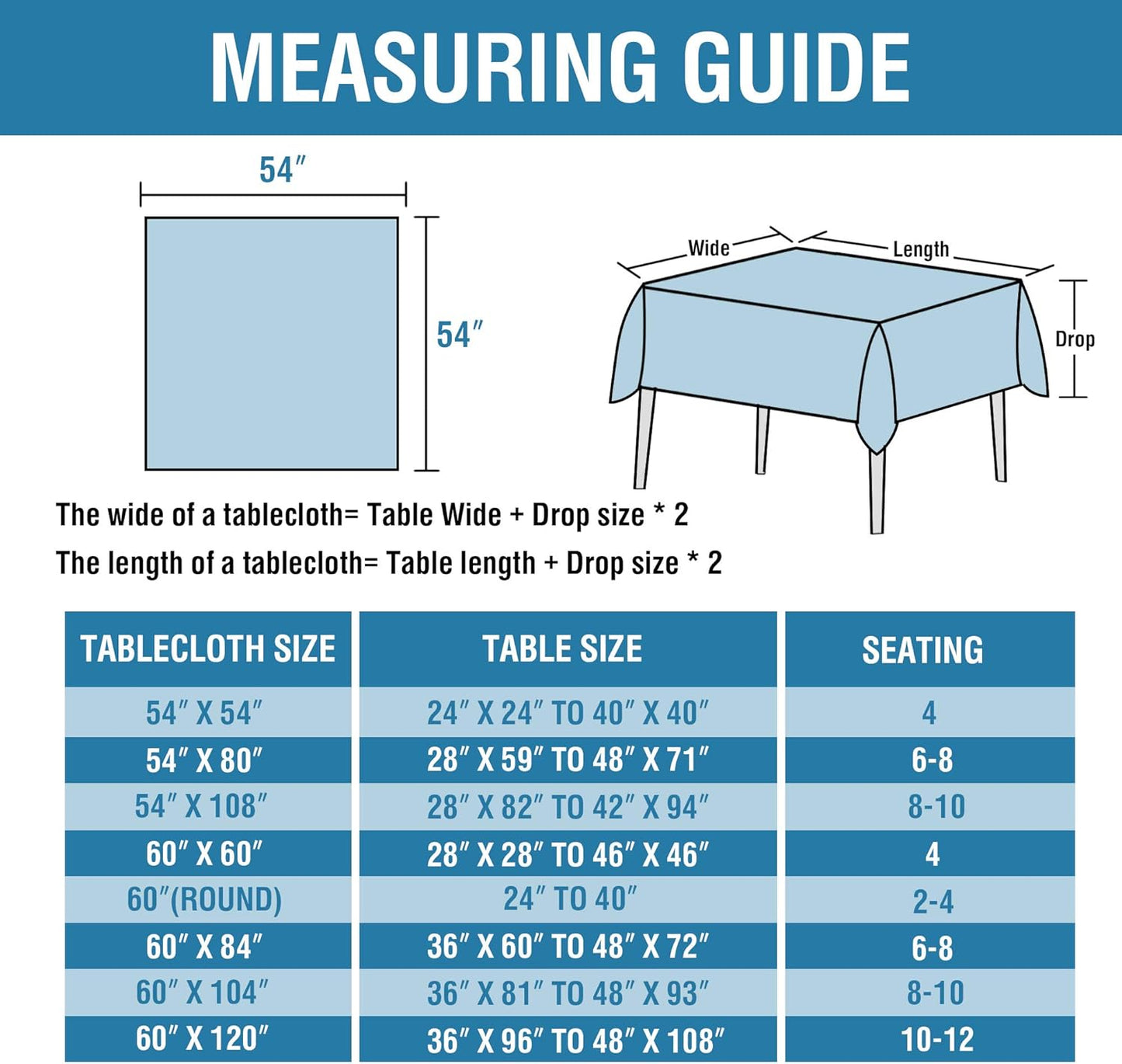 Linen Textured Table Cloths 54 X 54 Inch Premium Solid Tablecloth Spill-Proof Waterproof Table Cover for Dining Buffet Feature Extra Soft and Thick Fabric Wrinkle Free, Grey