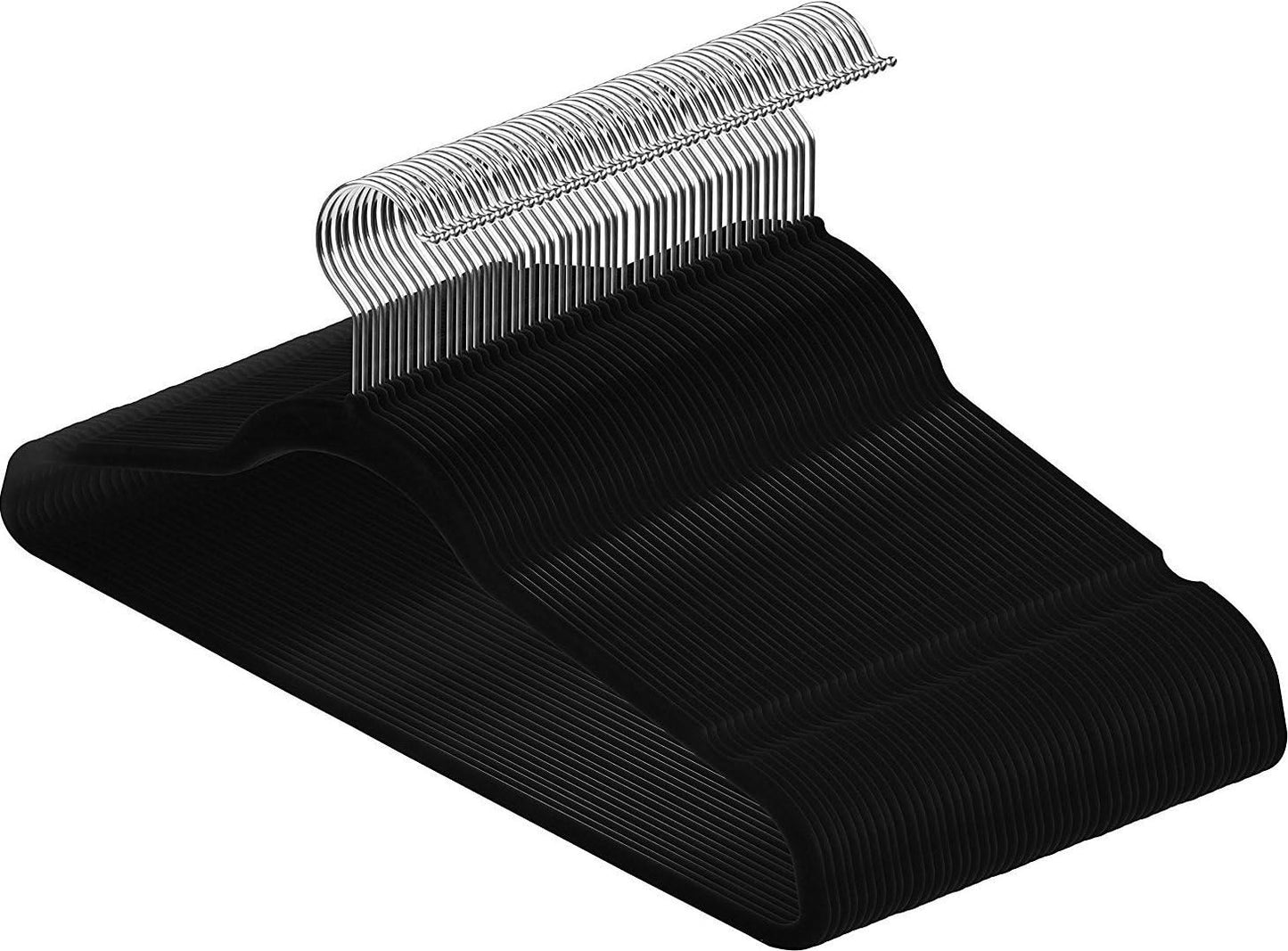 Velvet Hangers 50 Pack - Non-Slip Suit Hangers with 360 Degree Rotatable Hook - for Pants, Coats, Shirts & More (Black)