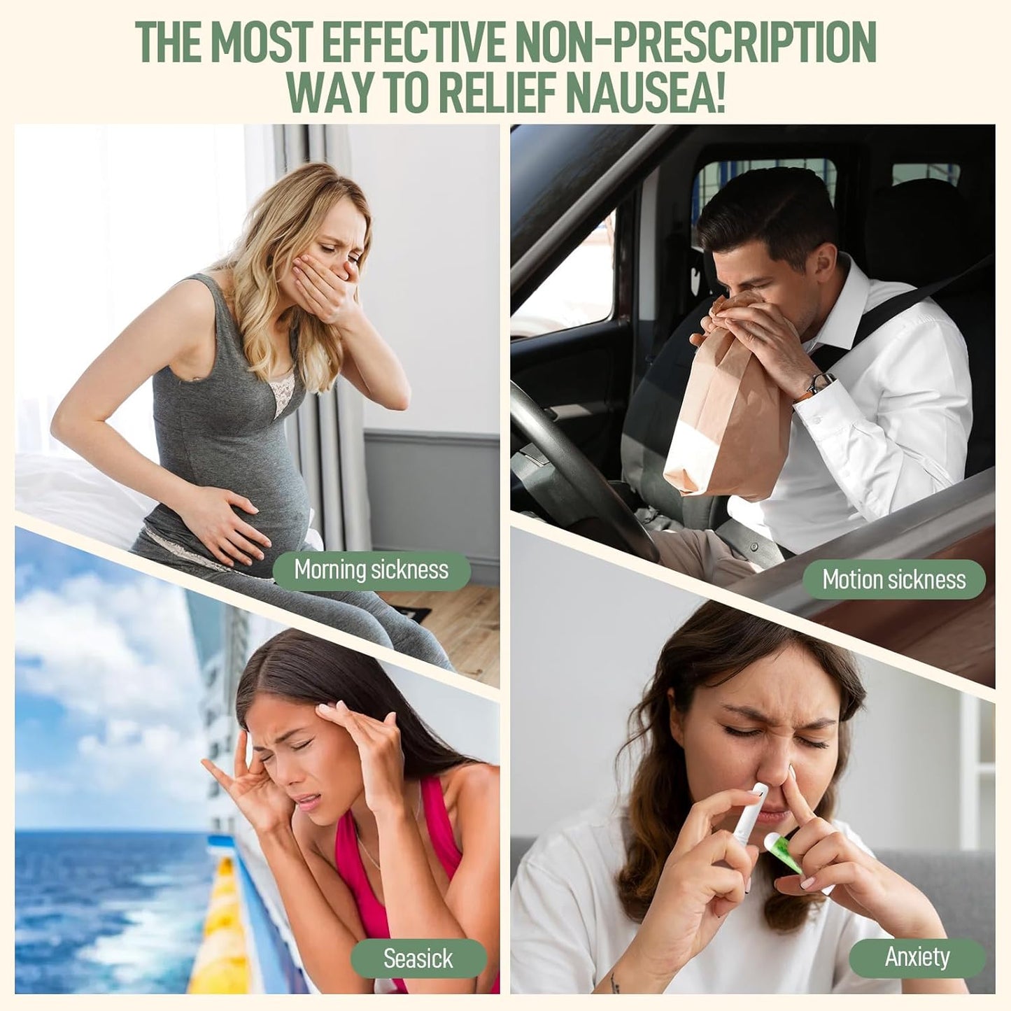 Nausea Relief Inhaler-Mint, 100% Natural Essential Oils Inhalers