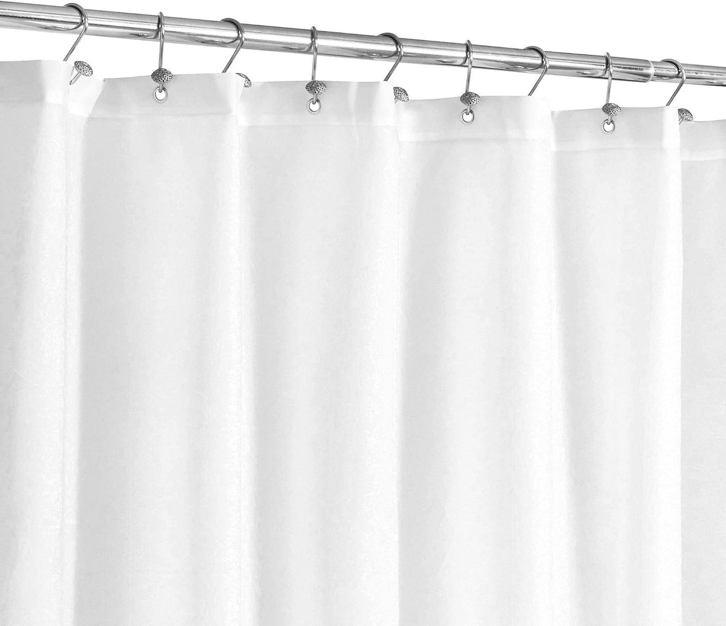 Soft Textured Shower Curtain + Fabric Shower Liner