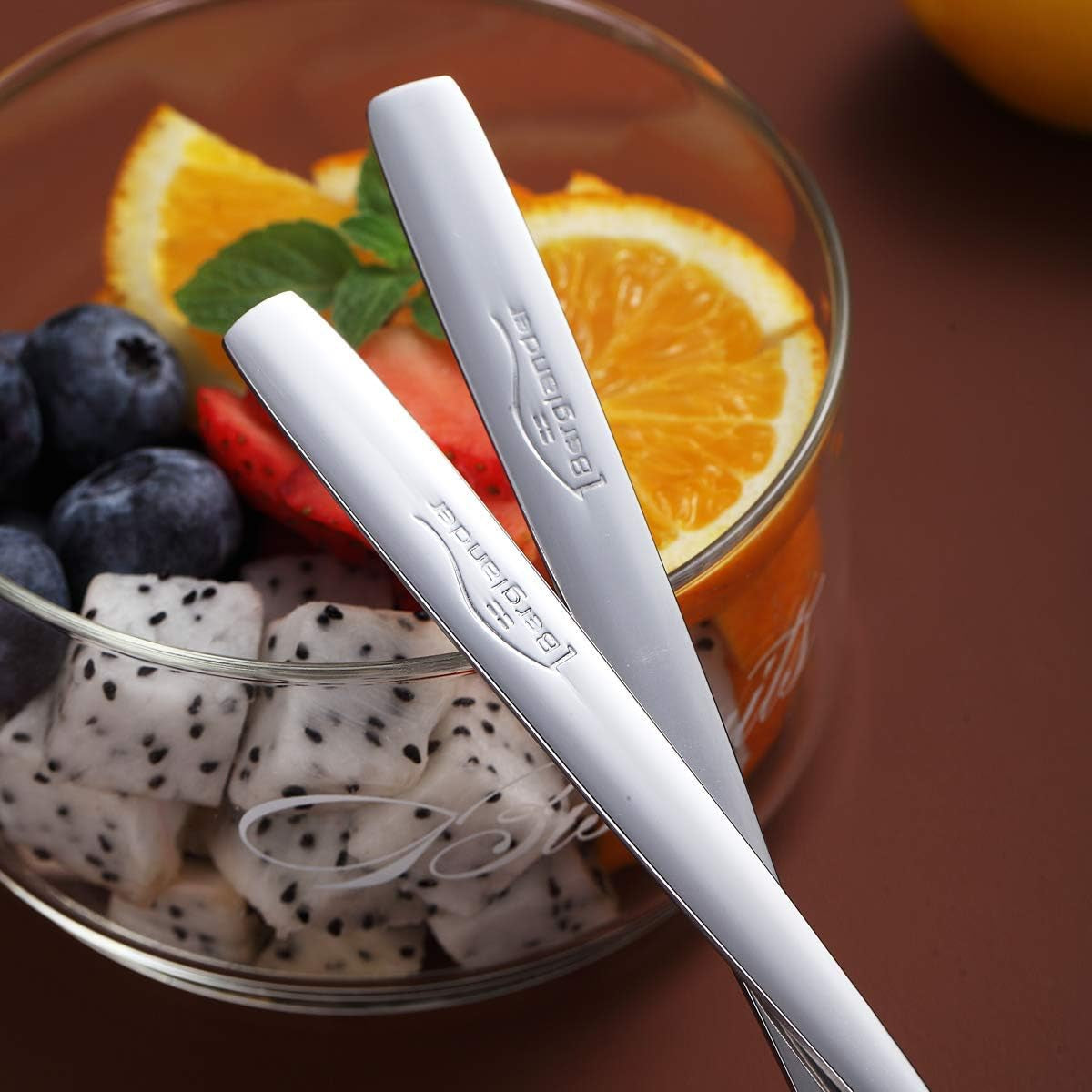 Set of 6 Modern Stainless Steel Dinner Forks and Spoons Silverware