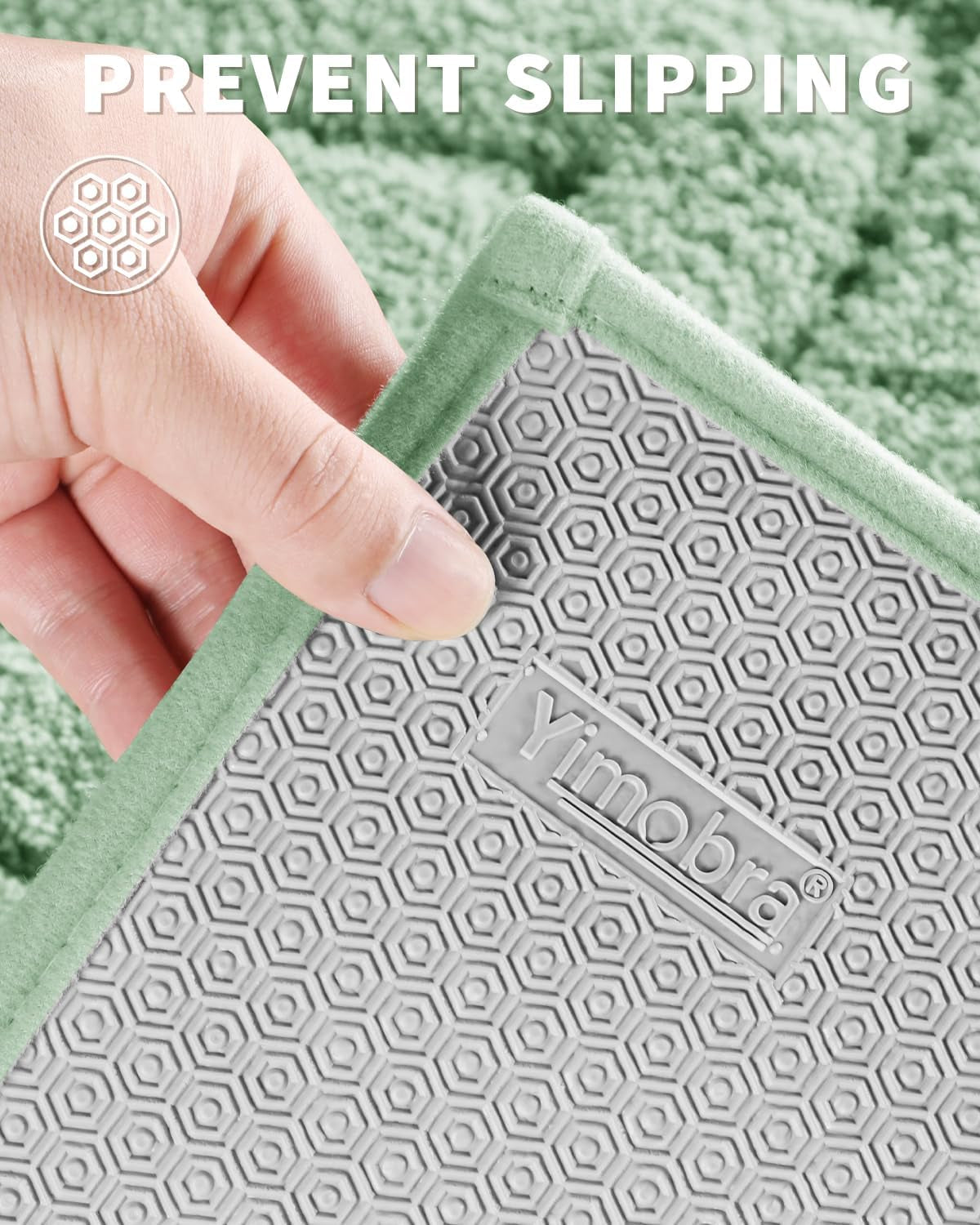 Bathroom Rugs Mat, Extra Soft Fluffy and Absorbent Microfiber Bath Rugs, Non Slip Plush Shaggy Shower Rug, Machine Washable Mats for Bathroom Floor, Tub and Laundry, 32"X20", Sage Green