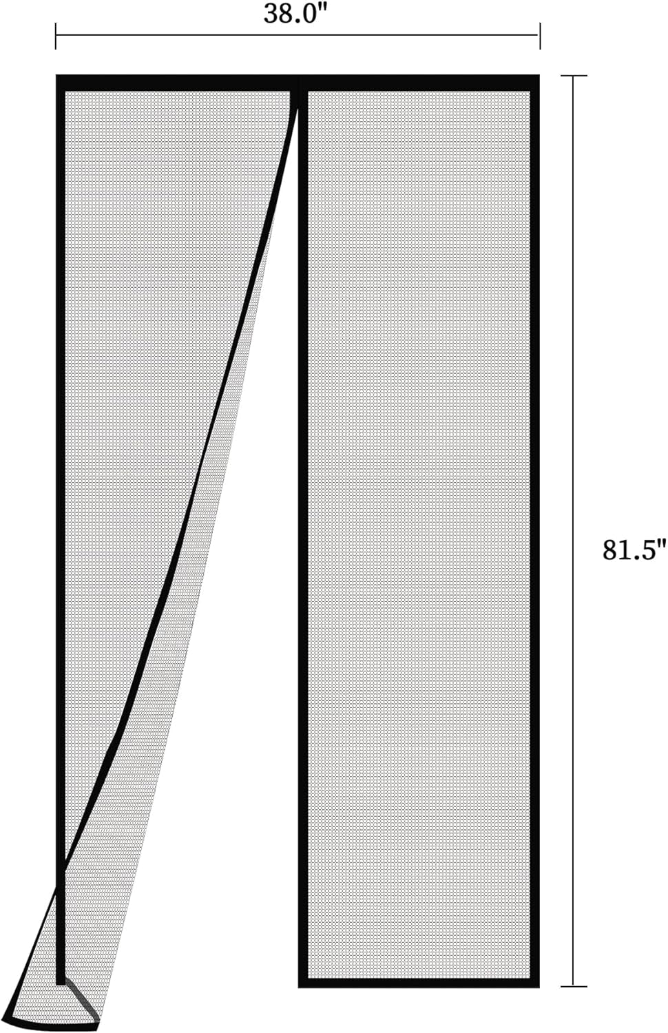 Magnetic Screen Door - 38.0 X 81.5'' Retractable Screen Door Mesh for Front Door or Sliding Door, Pet & Kid Friendly, Hands-Free Closure Keeps Bugs Out & Lets Breeze In, Black