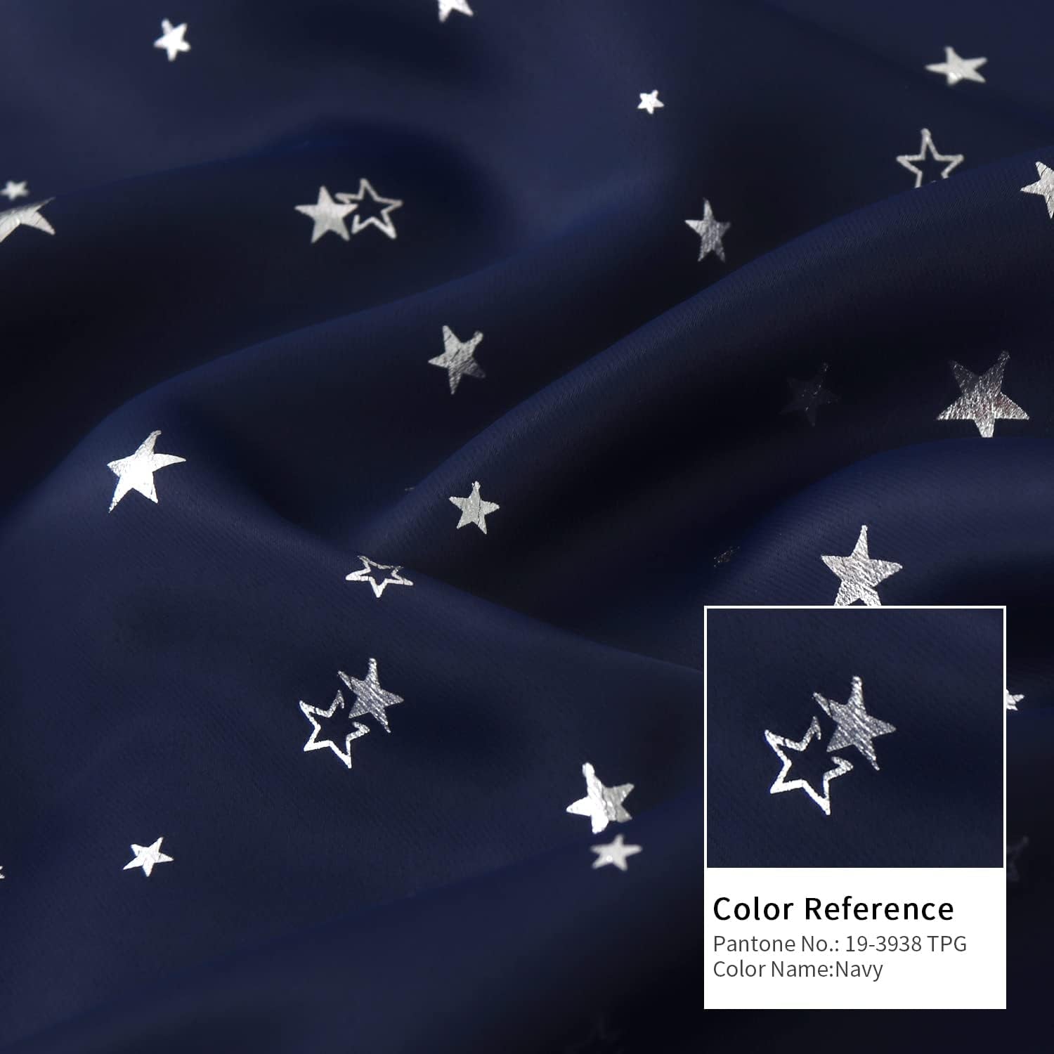 Kids Blackout Curtains for Bedroom, Rod Pocket Room Darkening Curtains Decoration Thermal Insulation Window Drapes for Nursery, Children Room, 2 Panels, Each 42 X 63 Inch, Navy Blue