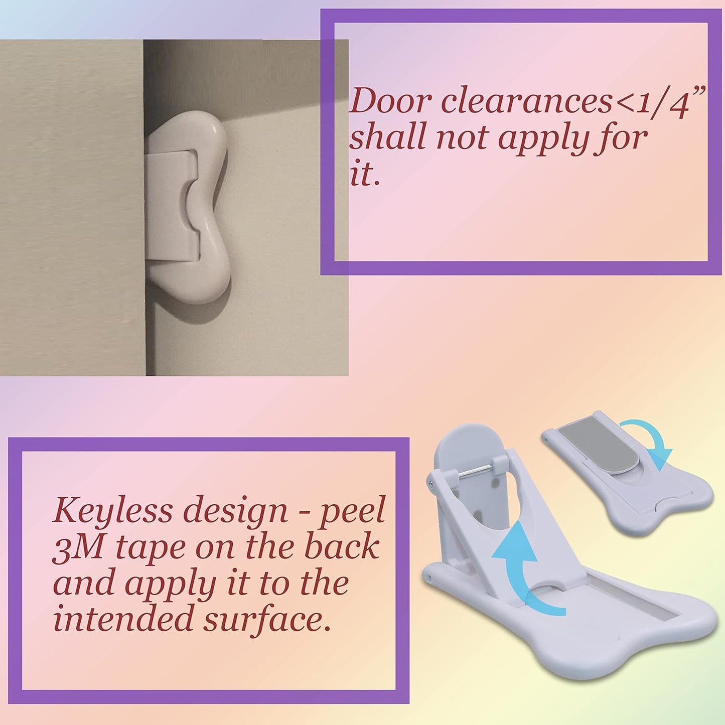 Sliding Door Lock for Child Safety, Window Stoppers for Vertical Wndows, Sliding Patio Door Lock for Baby Proof (4 Pack)