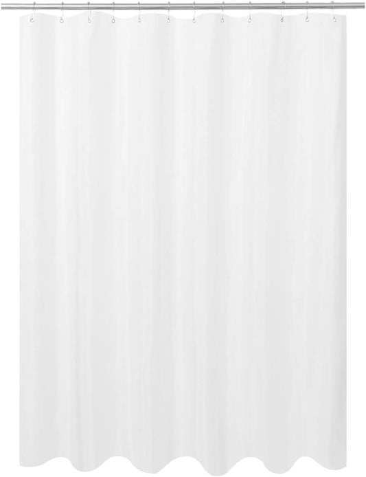 Ultimate Waterproof Fabric Shower Curtain or Liner, Machine Washable, Breathable Fabric TPU Lining Bath Tub Shower Liner, White, 72X72 Inch