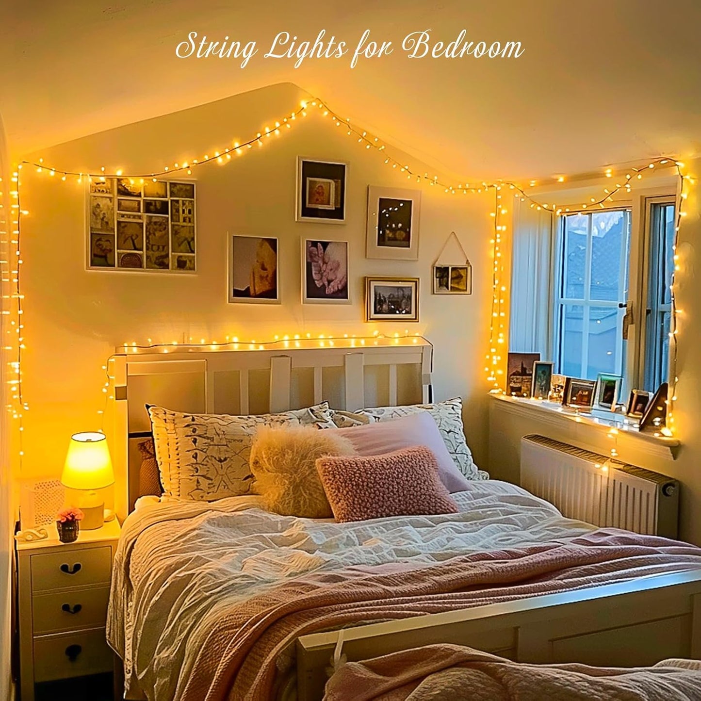 200 LED String Lights Indoor Outdoor Clear Wire, Connectable Warm White Christmas Lights for Bedroom, 66 Ft Twinkle Fairy Classroom Light Plug in for Home Wedding Tree Yard Patio Decor