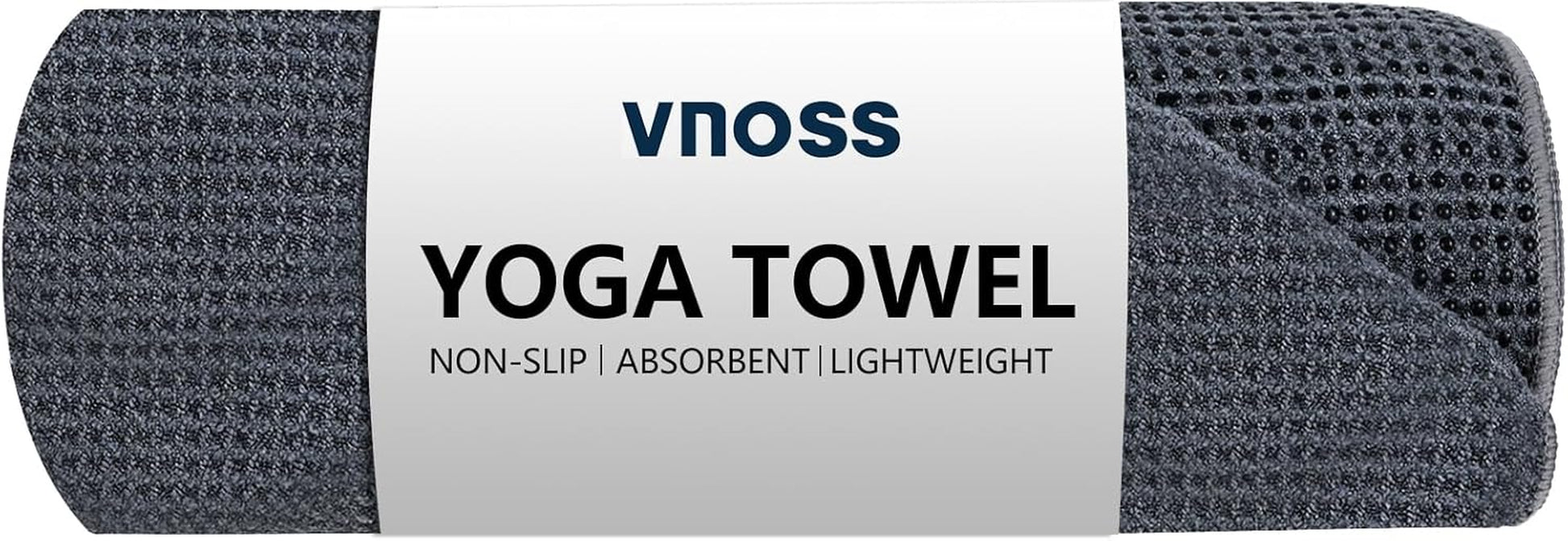 Hot Yoga Towel - Microfiber Non Slip Yoga Mat Towel with Grip Dot Sweat Absorbent Towel for Hot Yoga, Pilates and Fitness 72" X 24", Grey