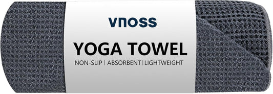 Hot Yoga Towel - Microfiber Non Slip Yoga Mat Towel with Grip Dot Sweat Absorbent Towel for Hot Yoga, Pilates and Fitness 72" X 24", Grey