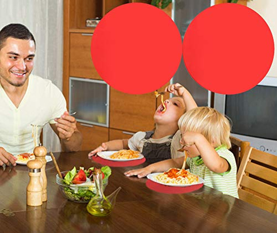 Silicone Microwave Mat 12 Inch, Non Stick Turntable Safe Baking Mat for Kitchen, Multi-Purpose Heat Resistant Oven Mat 2 Pack, BPA Free Microwave Splatter Cover (Red)