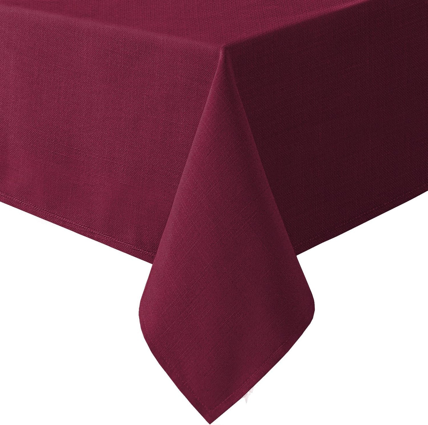 Linen Textured Table Cloths 54 X 54 Inch Premium Solid Tablecloth Spill-Proof Waterproof Table Cover for Dining Buffet Feature Extra Soft and Thick Fabric Wrinkle Free, Christmas Red