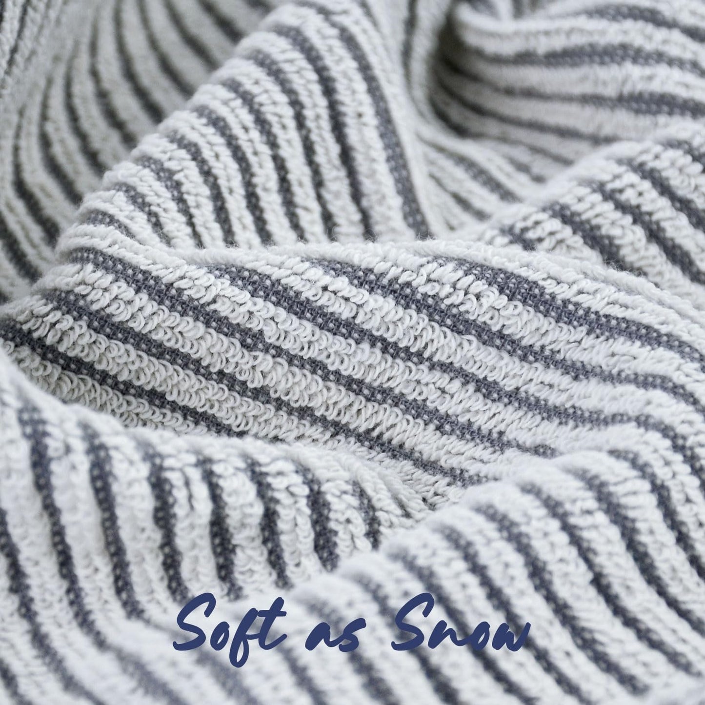 Wash Cloths for Showering, 12 Washcloths with Stylish Jacquard Weaved Design, Cotton Washcloth Set, 13 X 13 Inches, Gray