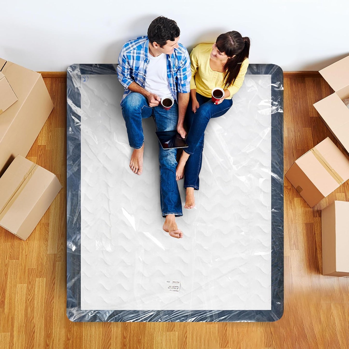 Mattress Bag for Moving King Size Mattress Storage Bag, Plastic Mattress Encasement Cover, Fits Mattresses up to 14 Inches