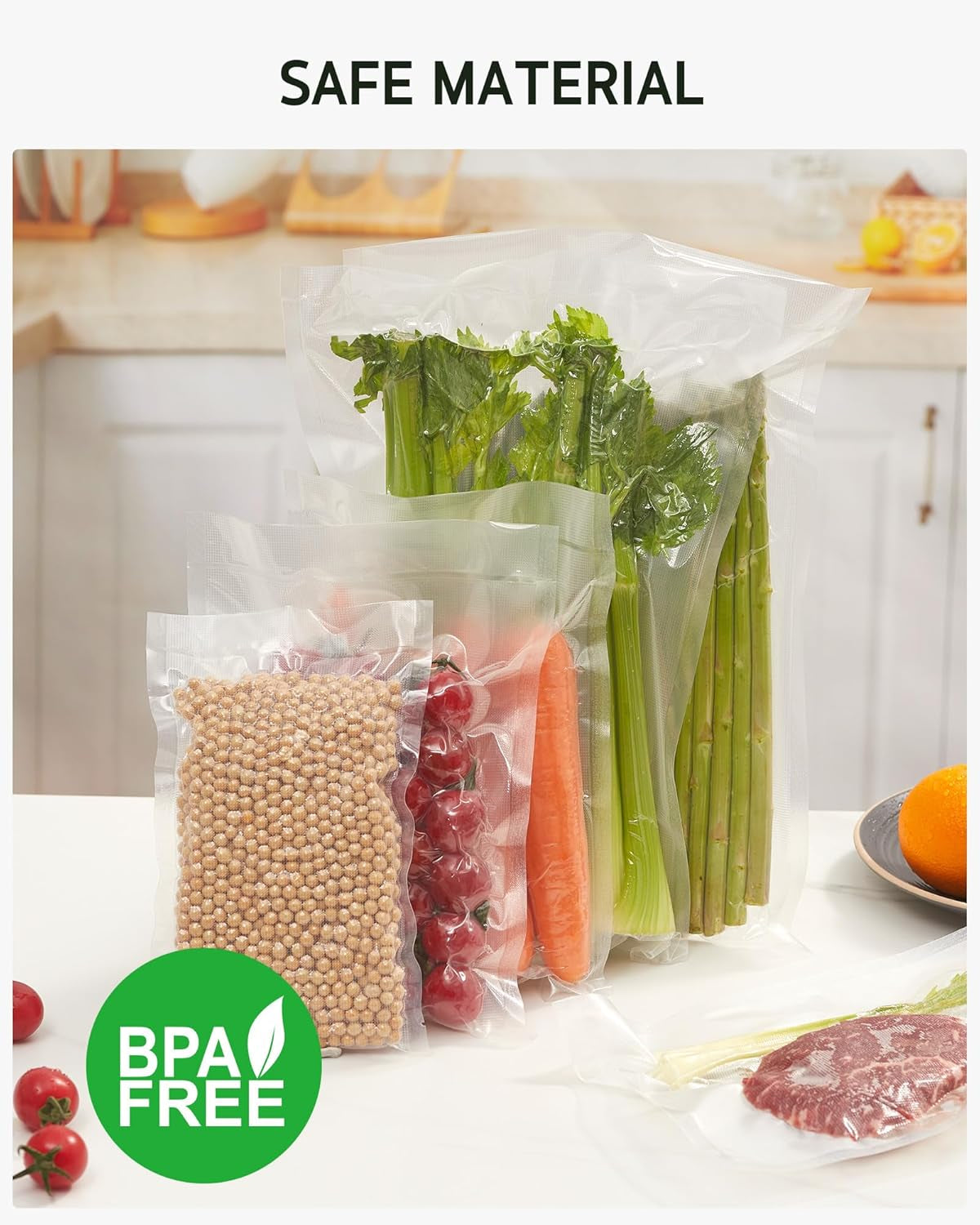 Vacuum Sealer Bags for Food, 50 Count Quart 8" X 12" Commercial Grade Precut Bag, BPA Free Food Vac Bags for Storage, Meal Prep or Sous Vide