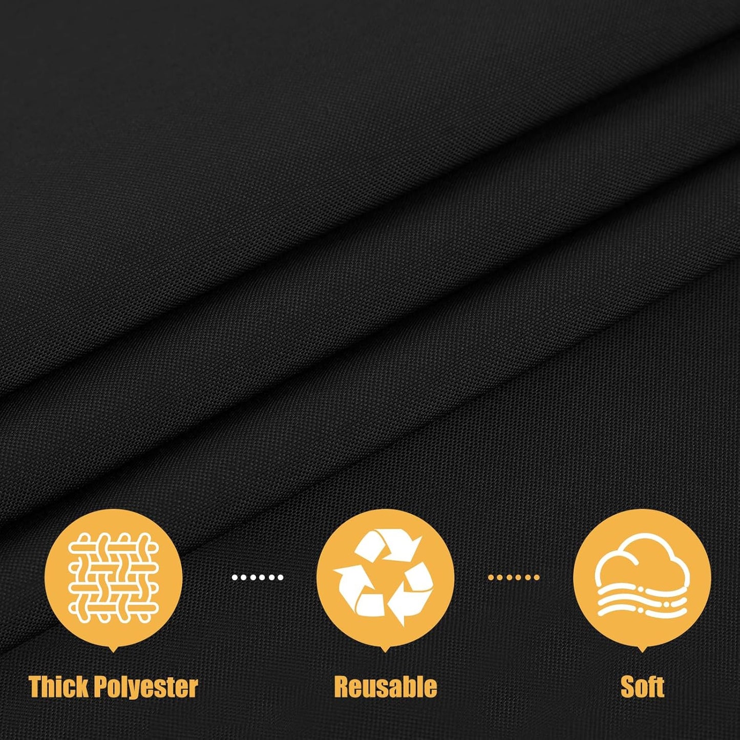 Rectangle Table Cloth, Waterproof Anti-Scratch Polyester Tablecloth, Decorative Washable Fabric Table Cover for Dining, Buffet, Parties and Outdoor, 60X84, Black