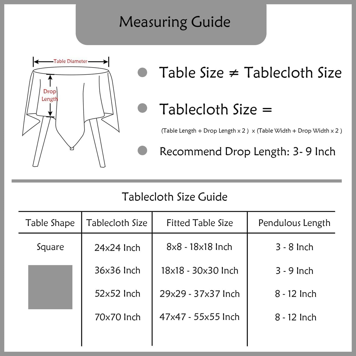 Small Square Tablecloth 36 X 36 Inch Washable Fabric Table Cloth Solid White Table Cover for Nightstand End Bedside Tables Tabletop Decoration