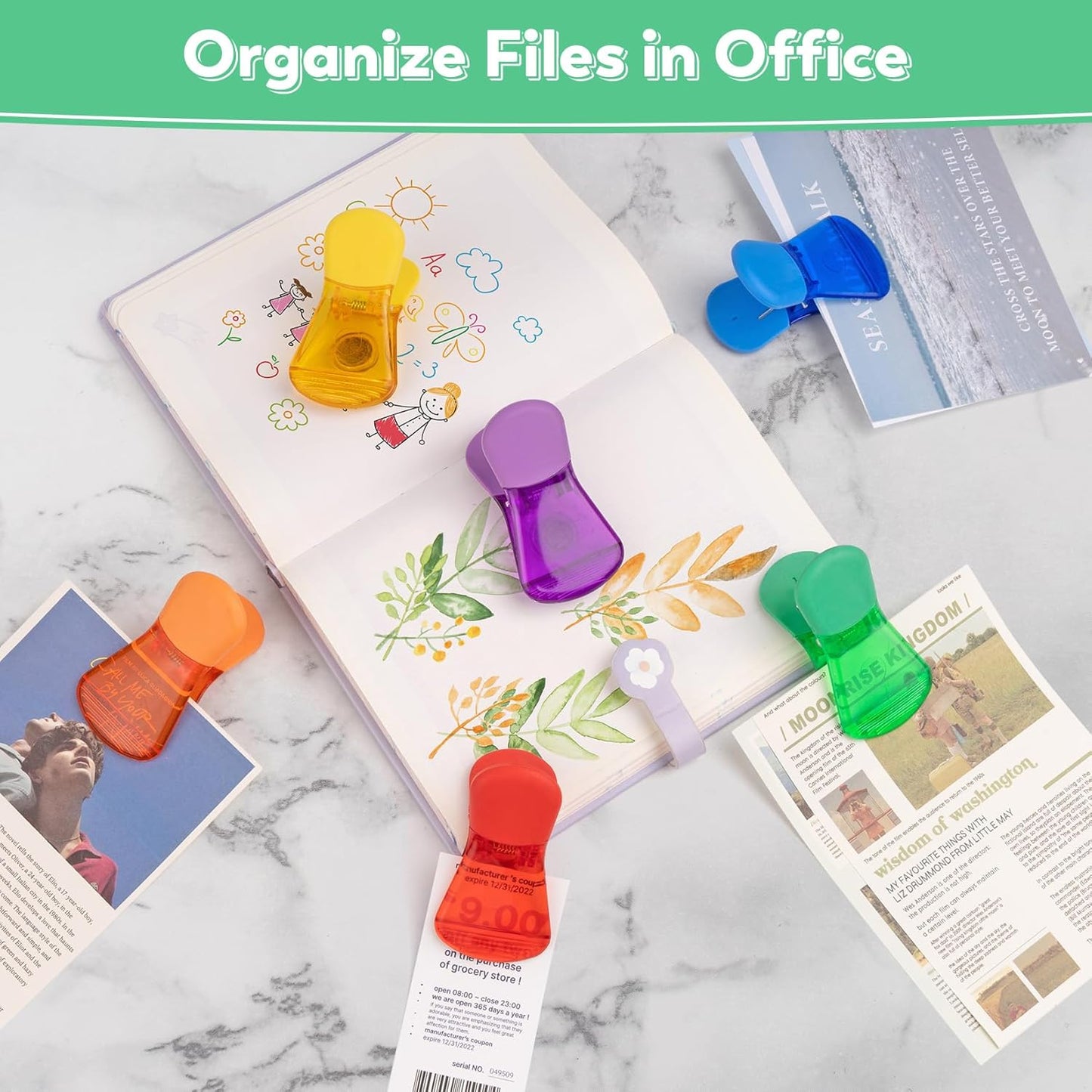 12-Pack Magnetic Colorful Chip and Food Storage Clips