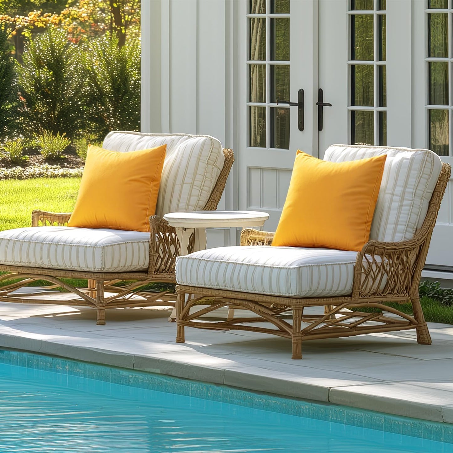 Outdoor Pillow Covers Yellow Waterproof Decorative Patio Throw Pillow Covers Fade Resistant for Furniture Tent Couch Sofa Living Room Pack of 2 Spring Summer Pillowcases 18X18 Inch