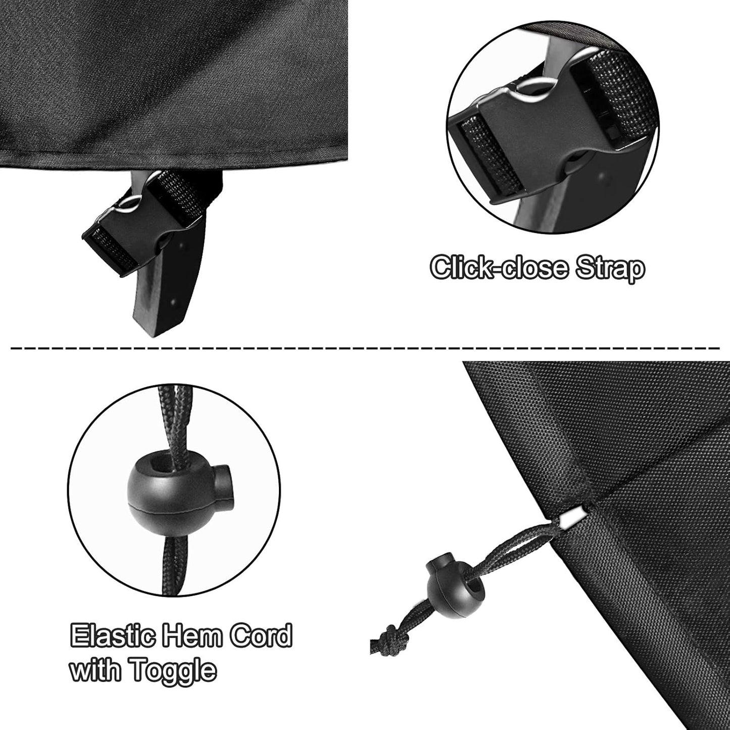 Fire Pit Cover -Waterproof 600D Heavy Duty Fire Pit Covers Round-32 Inch, Black