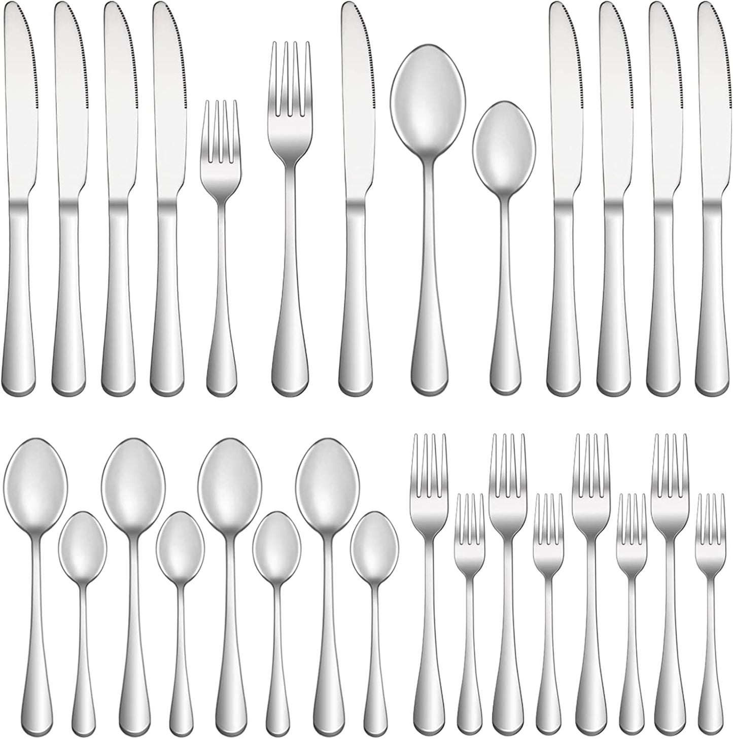 20 Piece Silverware Set Service for 4,Premium Stainless Steel Flatware Set,Mirror Polished Cutlery Utensil Set,Durable Home Kitchen Eating Tableware Set,Include Fork Knife Spoon Set,Dishwasher Safe