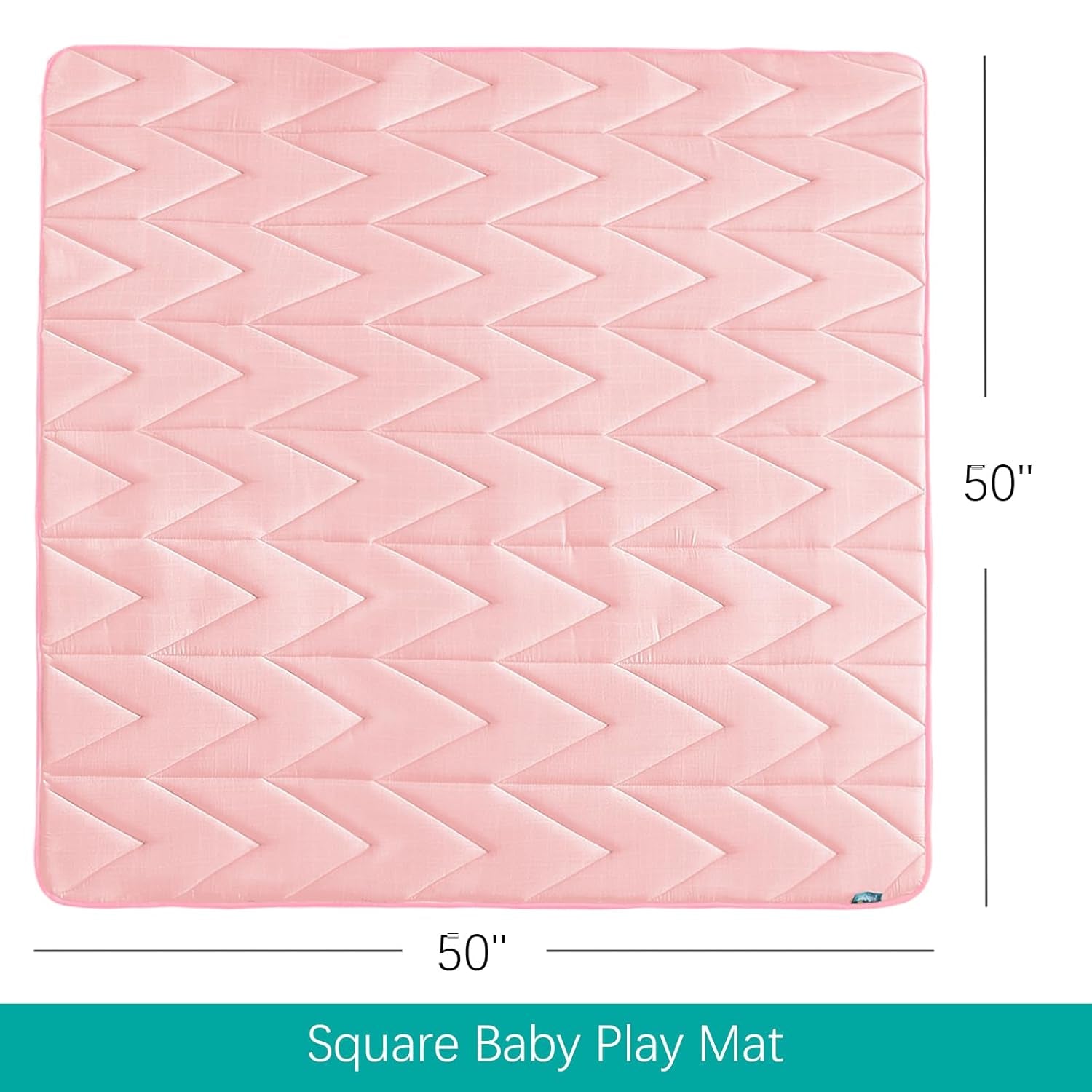 Foam Play Mat 50×50 for Baby Girls, Muslin Kids Play Mat Fits for Dripex & Suposeu Playpen, One-Piece Crawling Mat for Baby & Toddler to Play on Floor, Non Slip, Pink