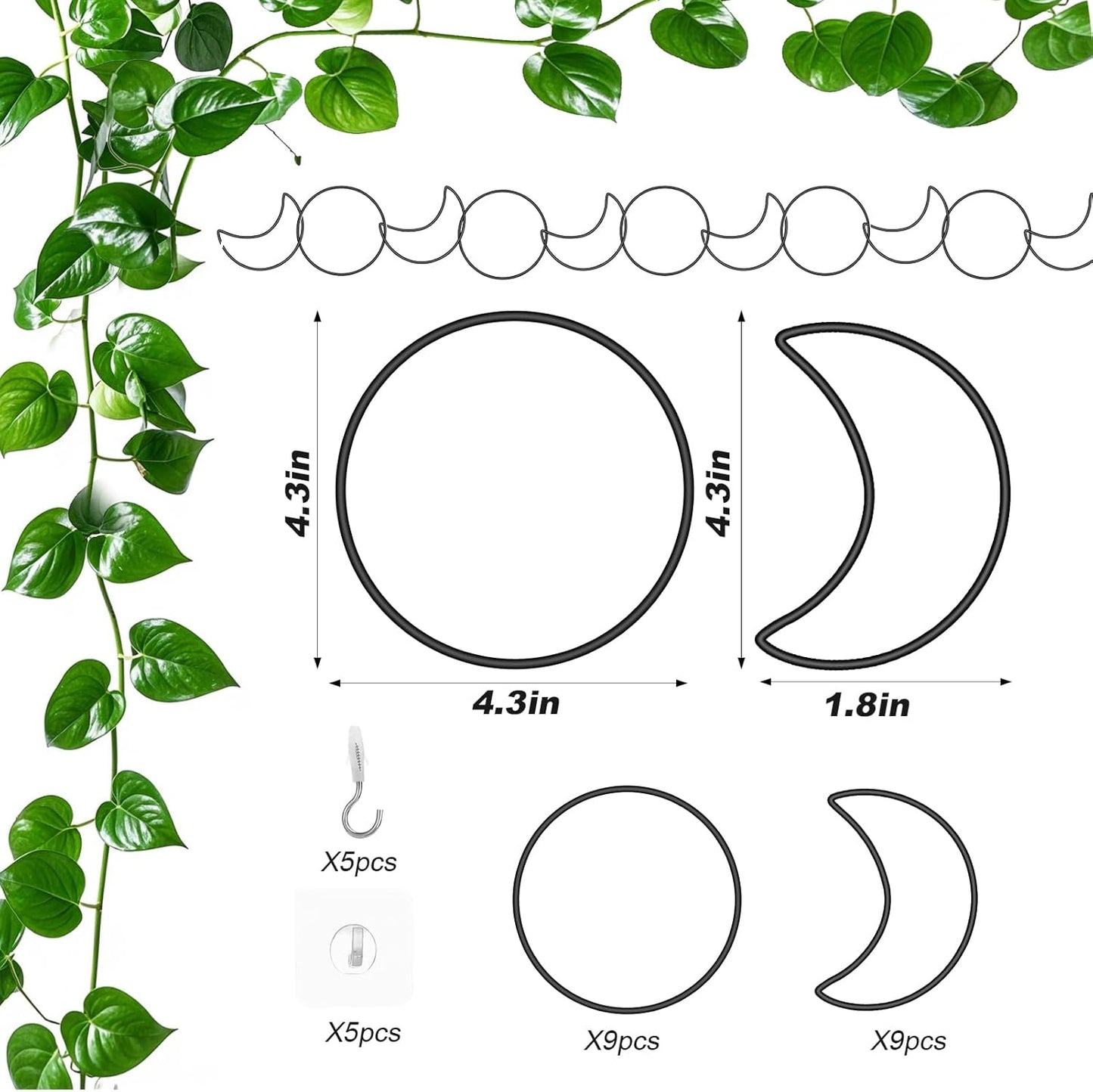 18 Pcs Chain Trellis for Climbing Plants Indoor Outdoor,Wall Plant Vine Climbing Support for Potted Plants,Houseplant Accessorie for Climbing Plants Pertains to Monstera,Pothos,Ivy,Wisteria