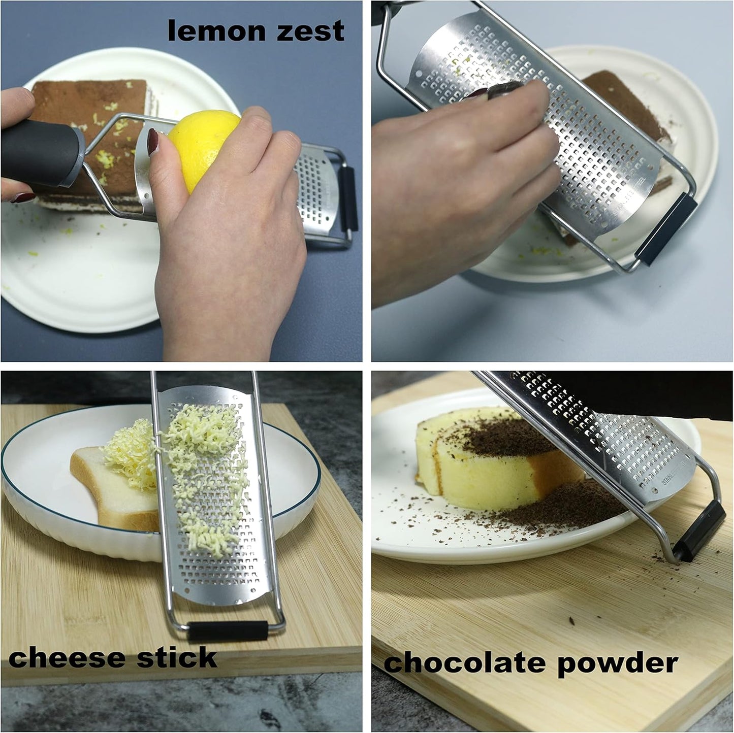 Cheese Zester Grater Handheld with Handle-Lemon Citrus Zester Tool Graters for Kitchen Stainless Steel Salad Spinner Cake Decorating Supplies,Perfect Kitchen Gadgets Zucchini Nutmeg Ginger Peeler