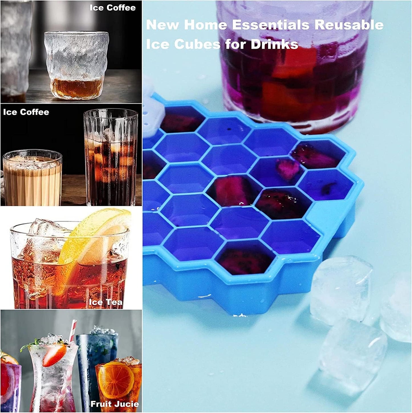 Ice Cube Trays for Freezer with Lid-37 Grid Silicone Ice Cube Tray with Lid for Small Ice Cube Molds, Perfect Kitchen Gadgets Zucchini Nutmeg Ginger Peeler