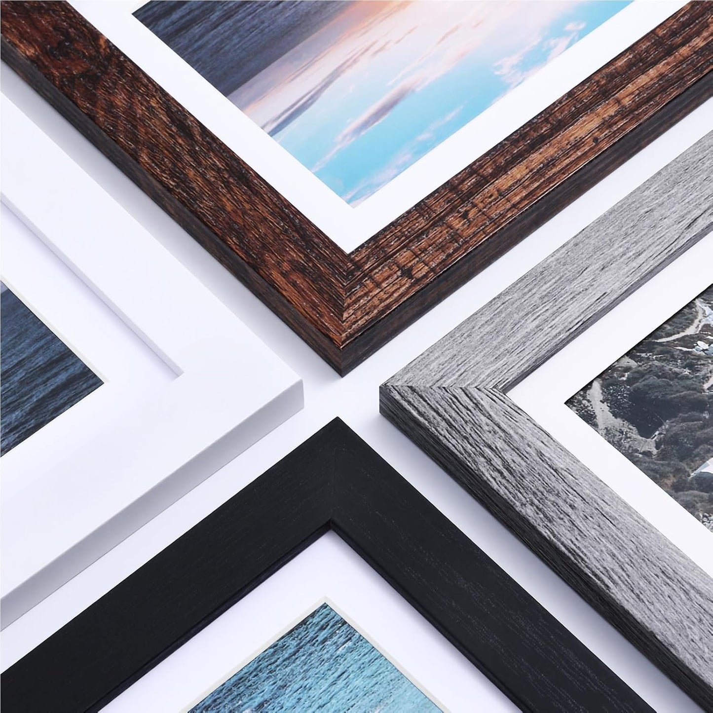 10 Pack Picture Frames Collage Wall Decor, Gallery Wall Frame Set for Wall or Tabletop Display, Engineered Wood and Shatter-Resistant Plexiglass, Multi Sizes with 8X10, 5X7, 4X6 Frames, Black