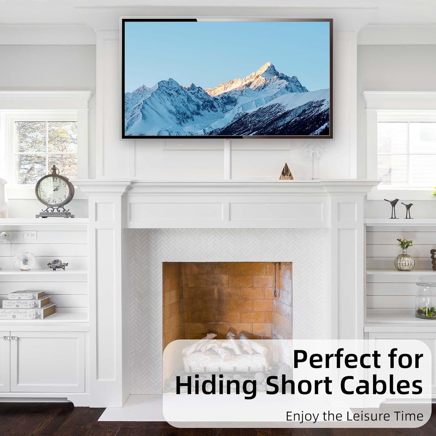 Large TV Cord Hider Wall, 94.5In Cord Covers for 3-4 Wires on Wall, Easy Set up Cable Hider Cable Management, Wire Hiders Wire Covers for TV Cords, Cables Cover Raceway, 6X W1.18 H0.67In, White