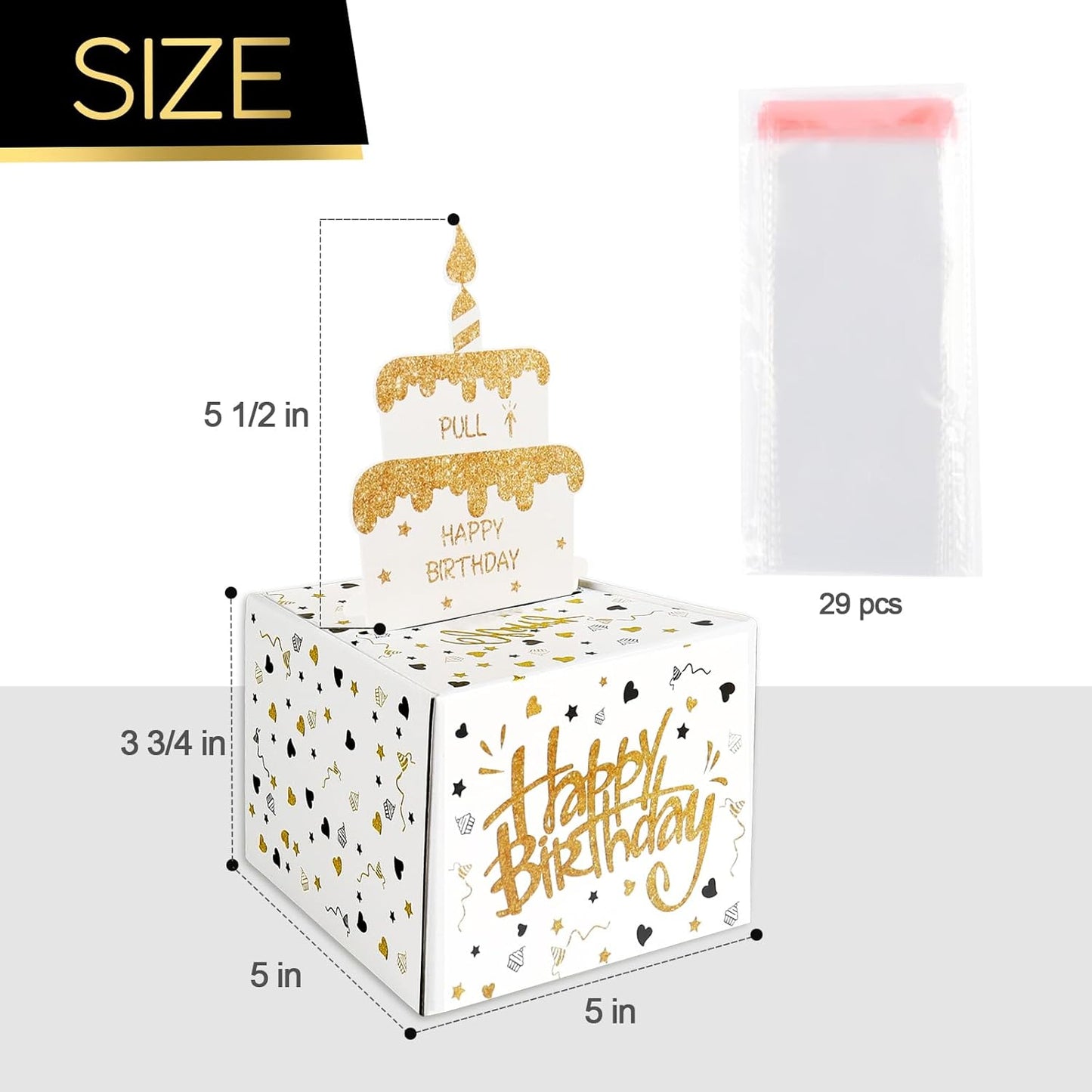 Money Box for Cash Gift- Birthday Money Pull Box - Fun Money Gift Ideas, Perfect Cash Birthday Gifts for Kids, Her, Wife, Mom, Girls, Daughter, Women, and Men - White