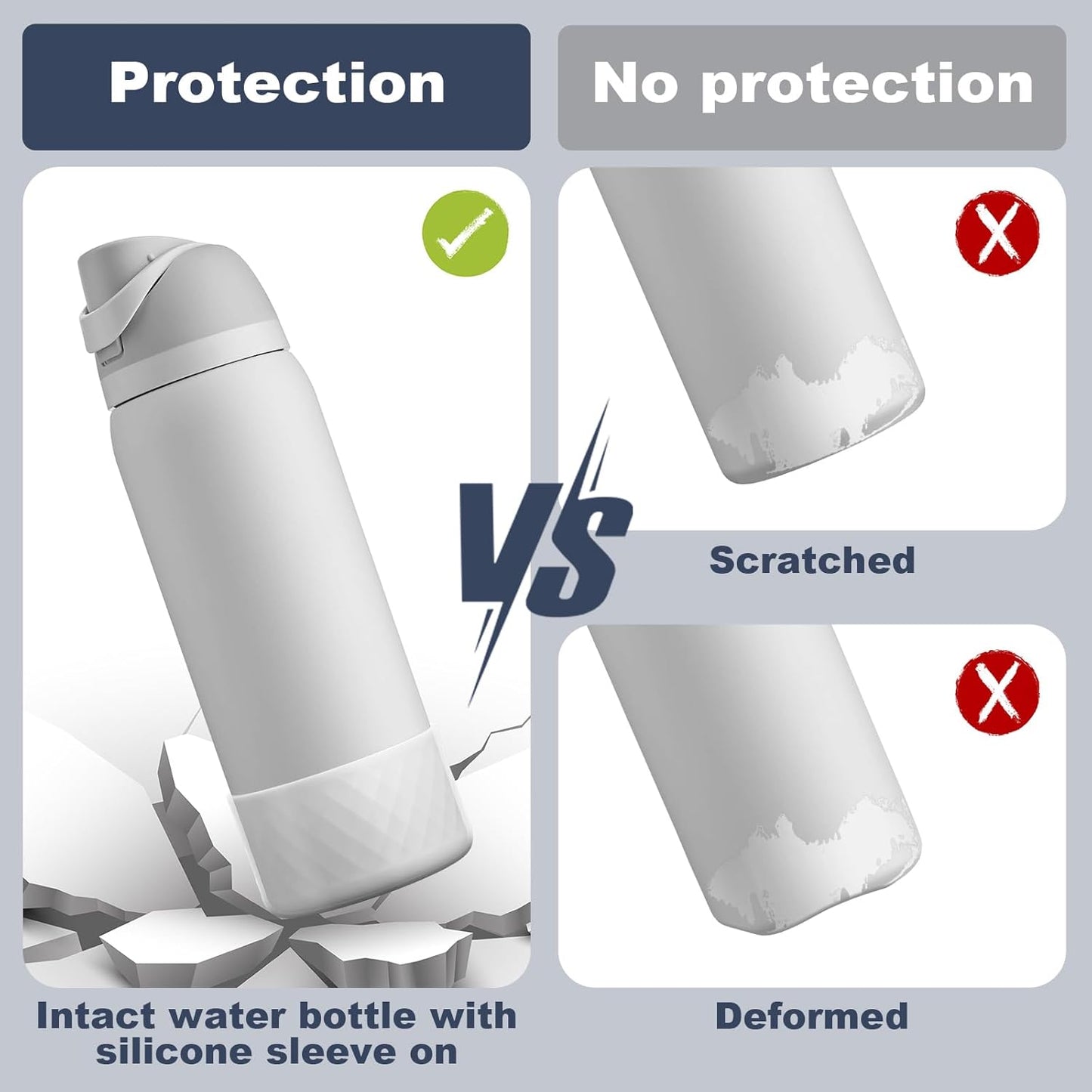 Silicone Boot for Owala Water Bottle 24 Oz 32 Oz 40 Oz, Anti-Slip Protective Sleeve for Freesip/Twist/Flip Stainless Steel Water Bottles Accessories