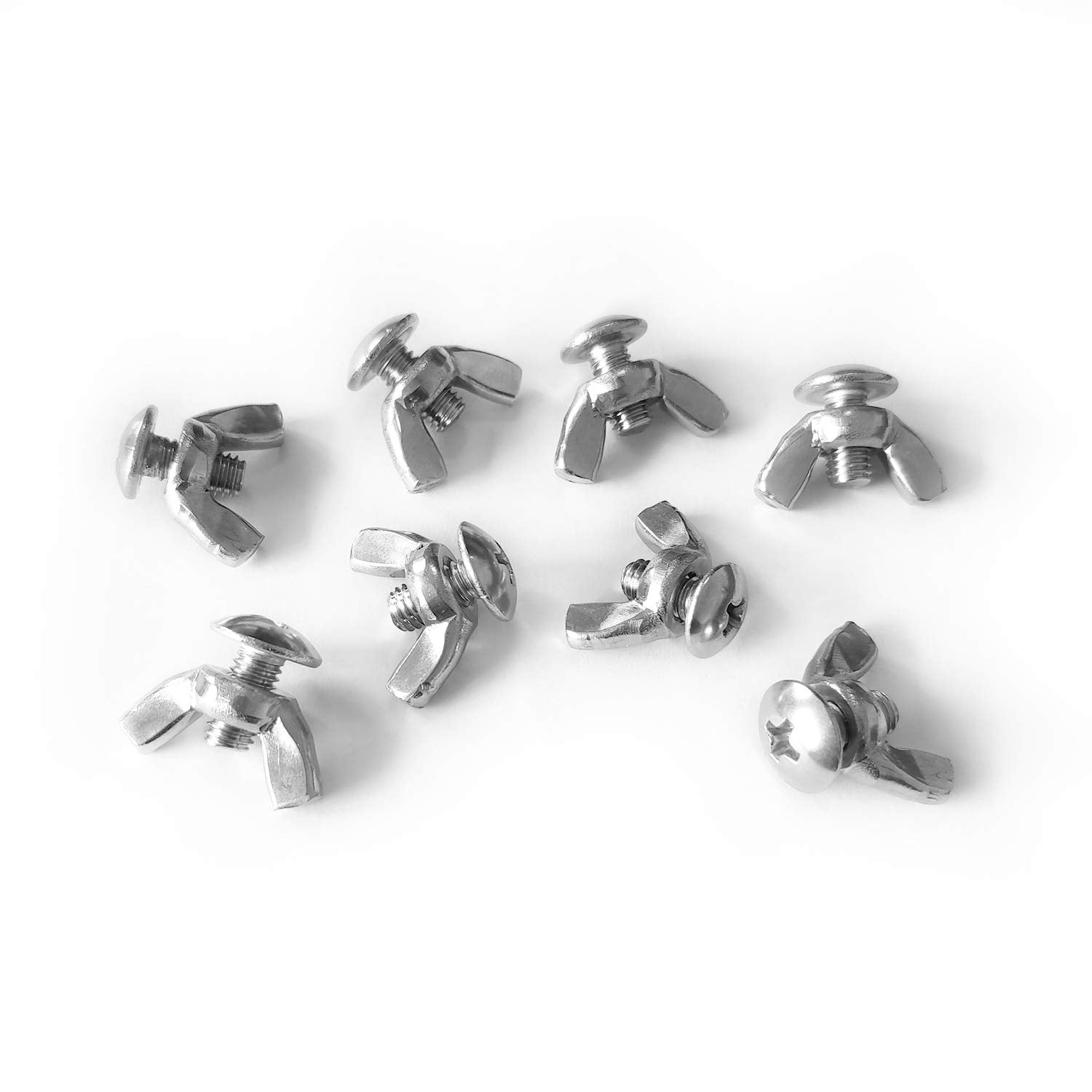 Stainless Steel M5 Bolt and Wing Nuts, Wing Butterfly Screw, Set of 8