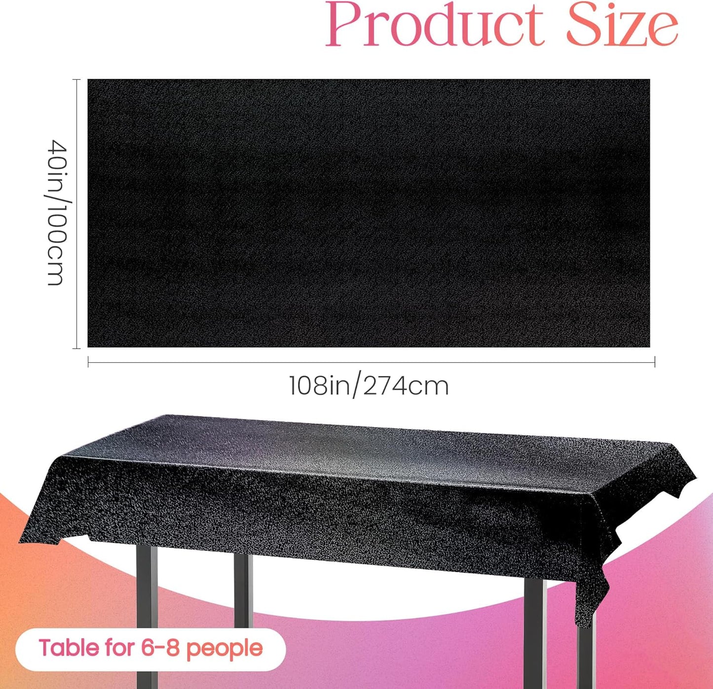 Black Holographic Laser Tablecloth - Galaxy Space Design, 40 x 108 Inches, Shimmering Star Table Cover for Halloween, Birthday, Graduation, and Neon Party Supplies - Disposable Plastic Foil Table Decor