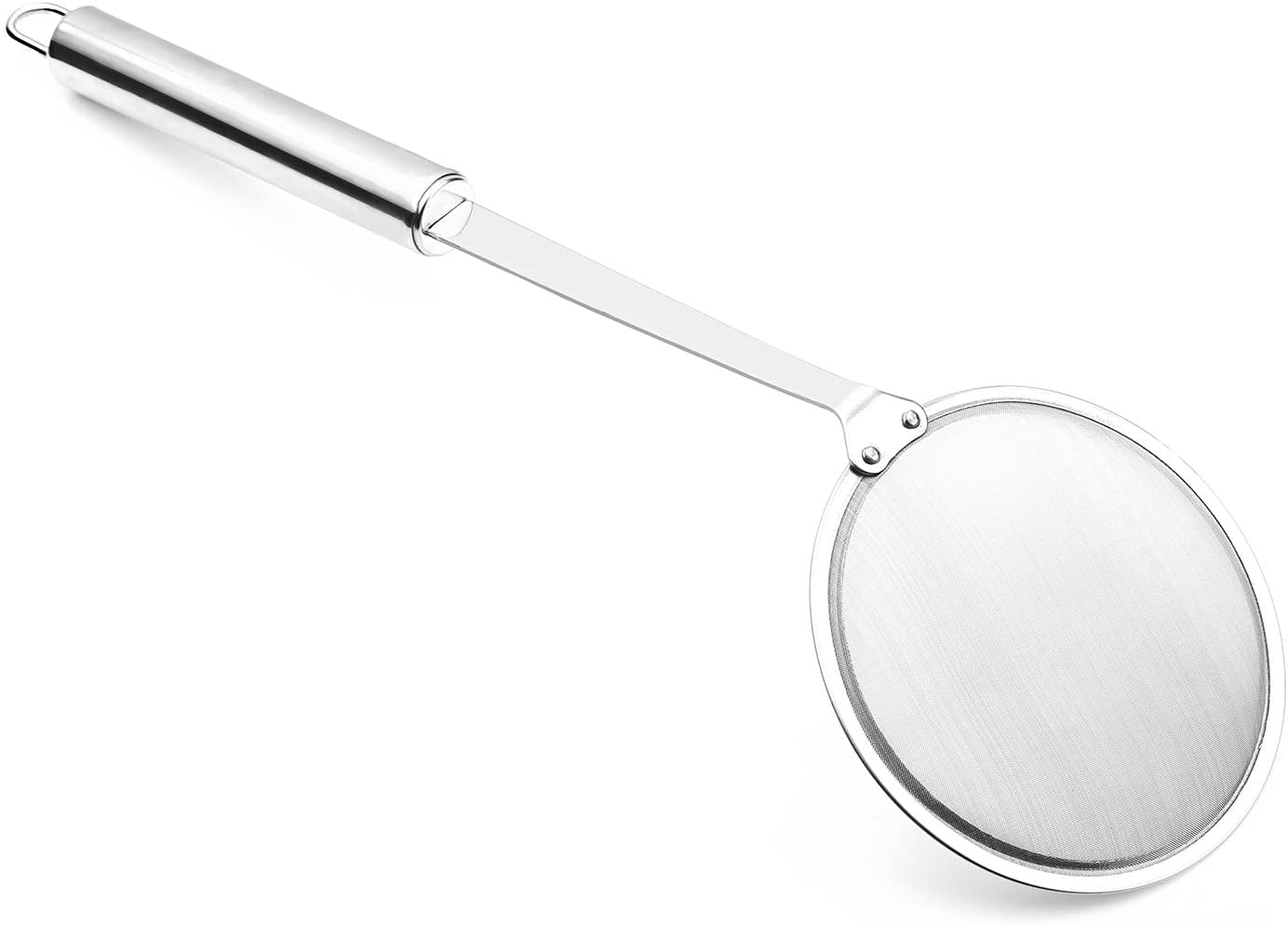 Stainless Steel Fat Skimmer Spoon - Fine Mesh Food Strainer for Grease, Gravy and Foam, Japanese Hot Pot Skimmer with Long Handle