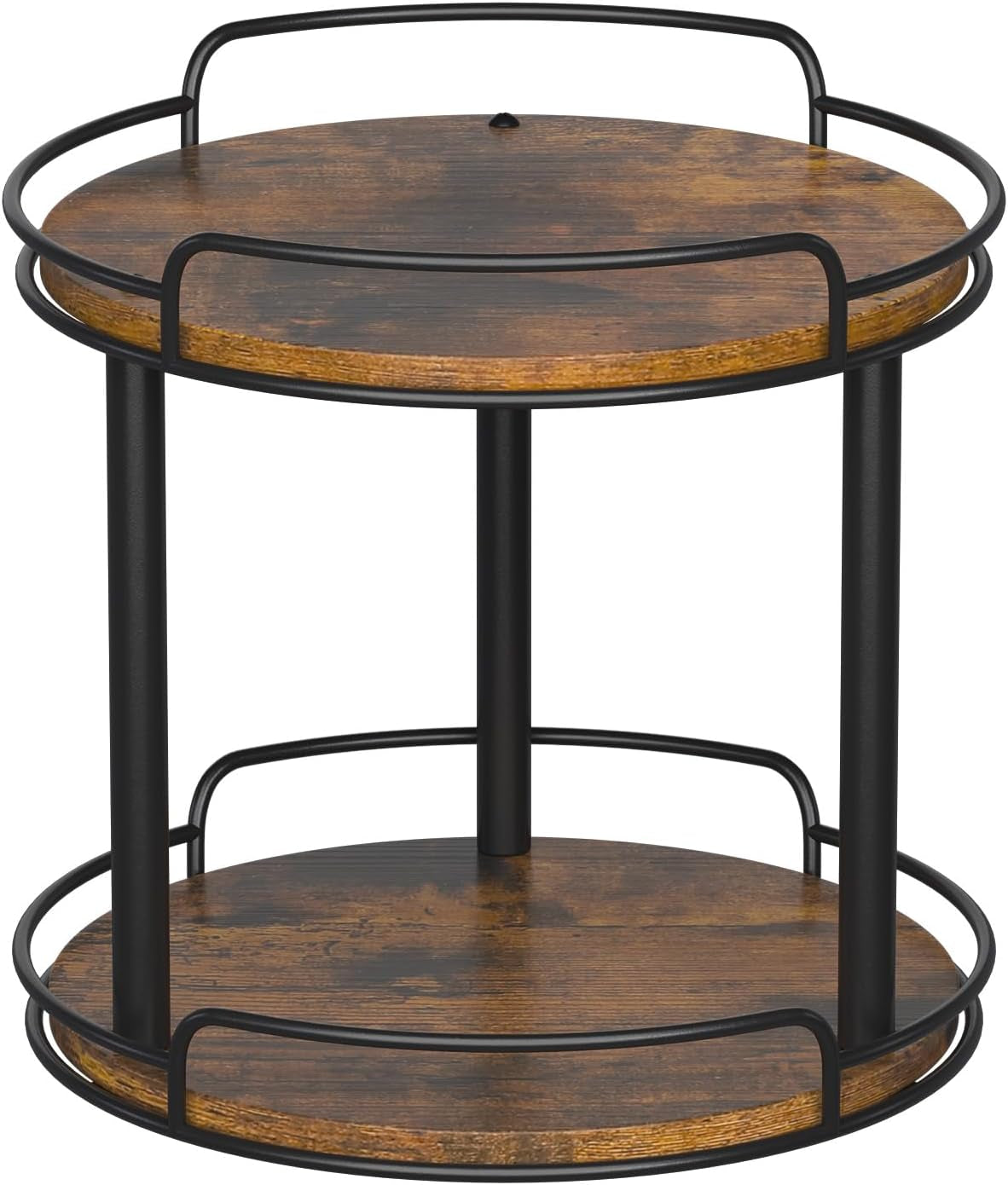 10.2'' Wood Lazy Susan Turntable Organizer for Cabinet, 2 Tier Lazy Susan Spice Rack Organizer for Kitchen, Table Top, Countertop, Pantry, Medicine Organizer