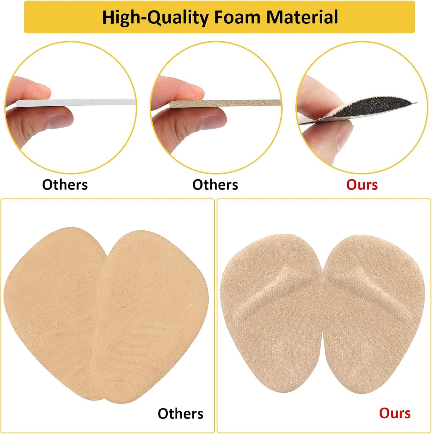 Heel Inserts for Women, 6 Pairs Heel Pads and 2 Pairs Metatarsal Pads Women, Ball of Foot Cushions for Women All Day Pain Relief, Heel Cushion Heel Grips Shoes Too Big Inserts